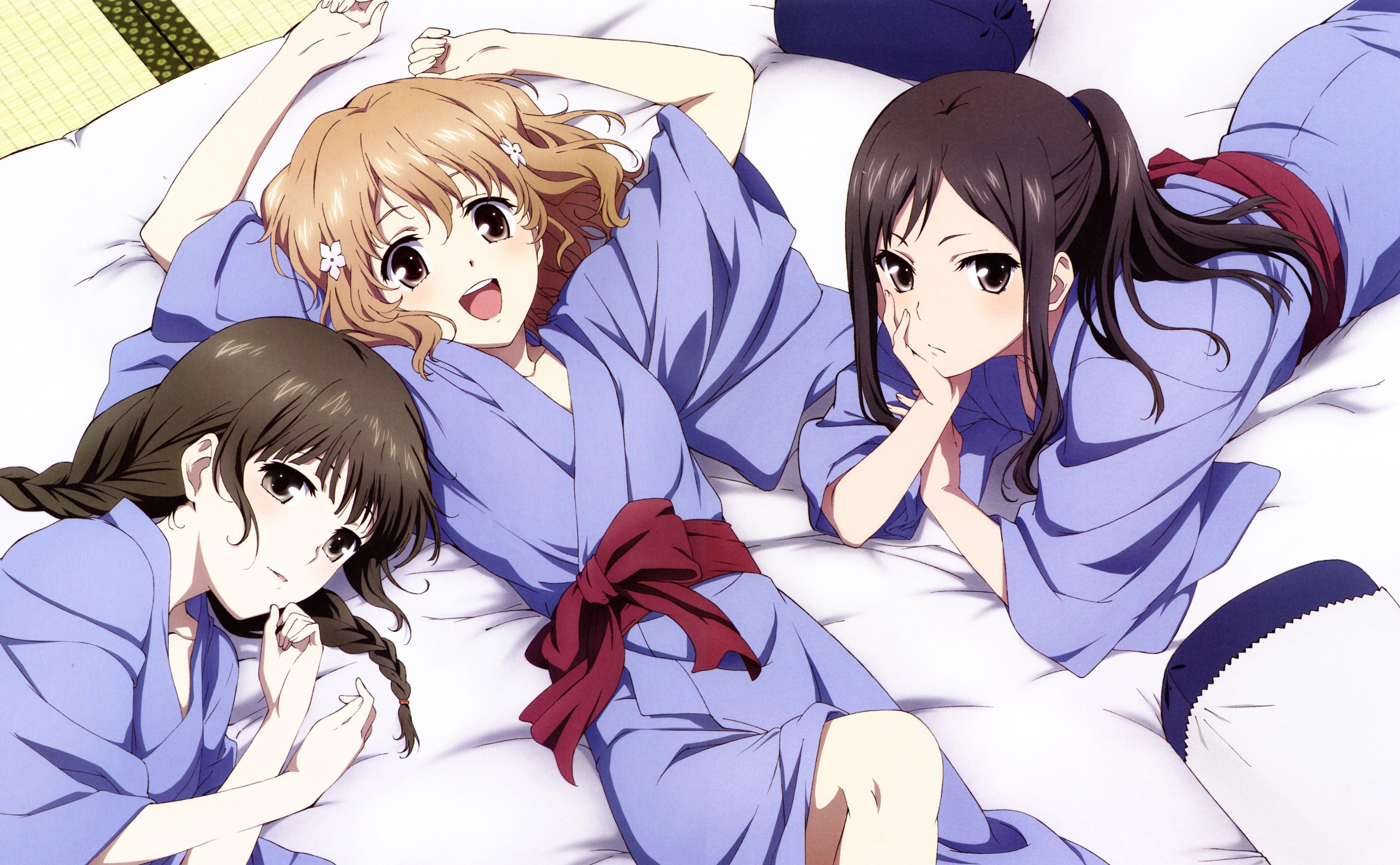 4815x2976 Hanasaku Iroha, anime girls, Matsumae Ohana, Oshimizu Nako, Tsurugi Minkox2976 Wallpaper