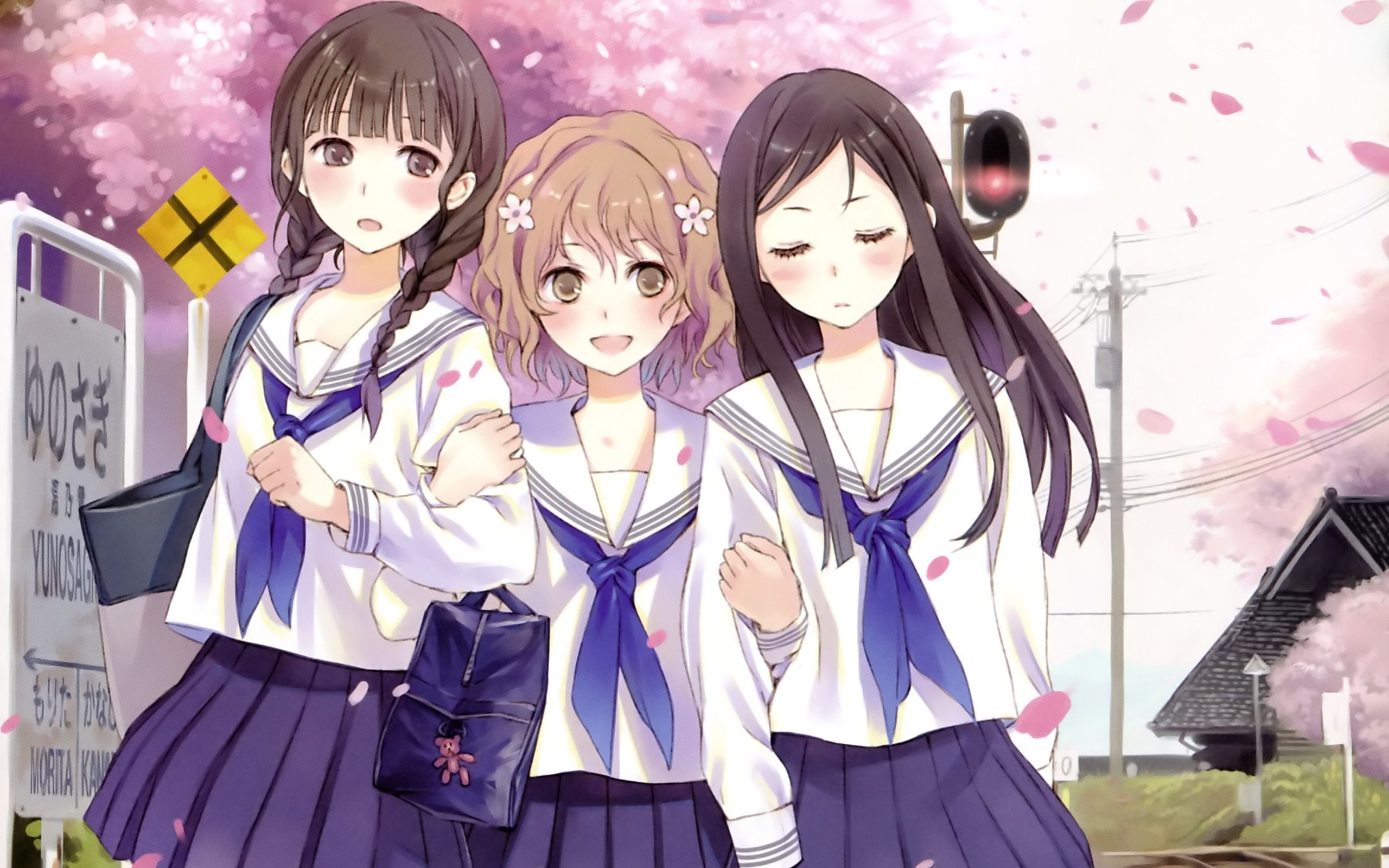 2560x1600 hanasaku iroha kishida mel matsumae ohana oshimizu nako school uniform tsurugi minko. konachan.net.com Anime Wallpaper