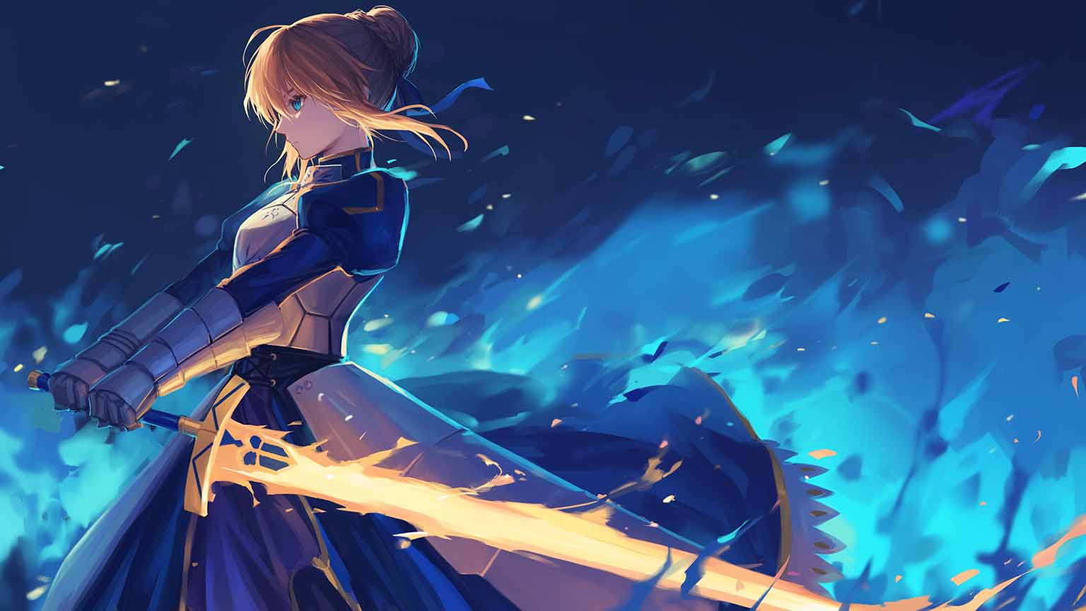 1536x864 Free Saber Artoria Pendragon Holy Sword Desktop Wallpaper