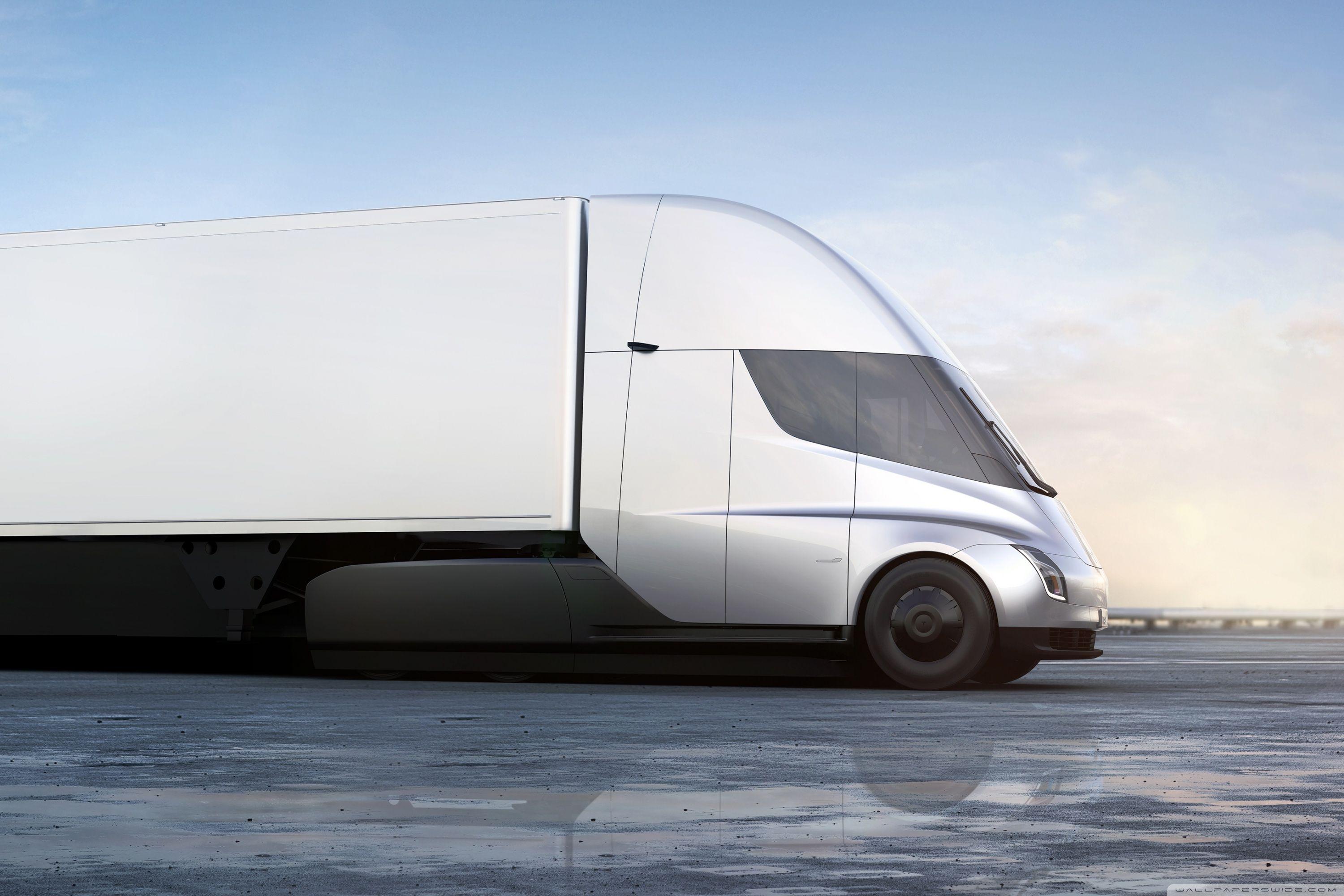 3000x2000 Tesla Semi Electric Truck Side View Ultra HD Desktop Background