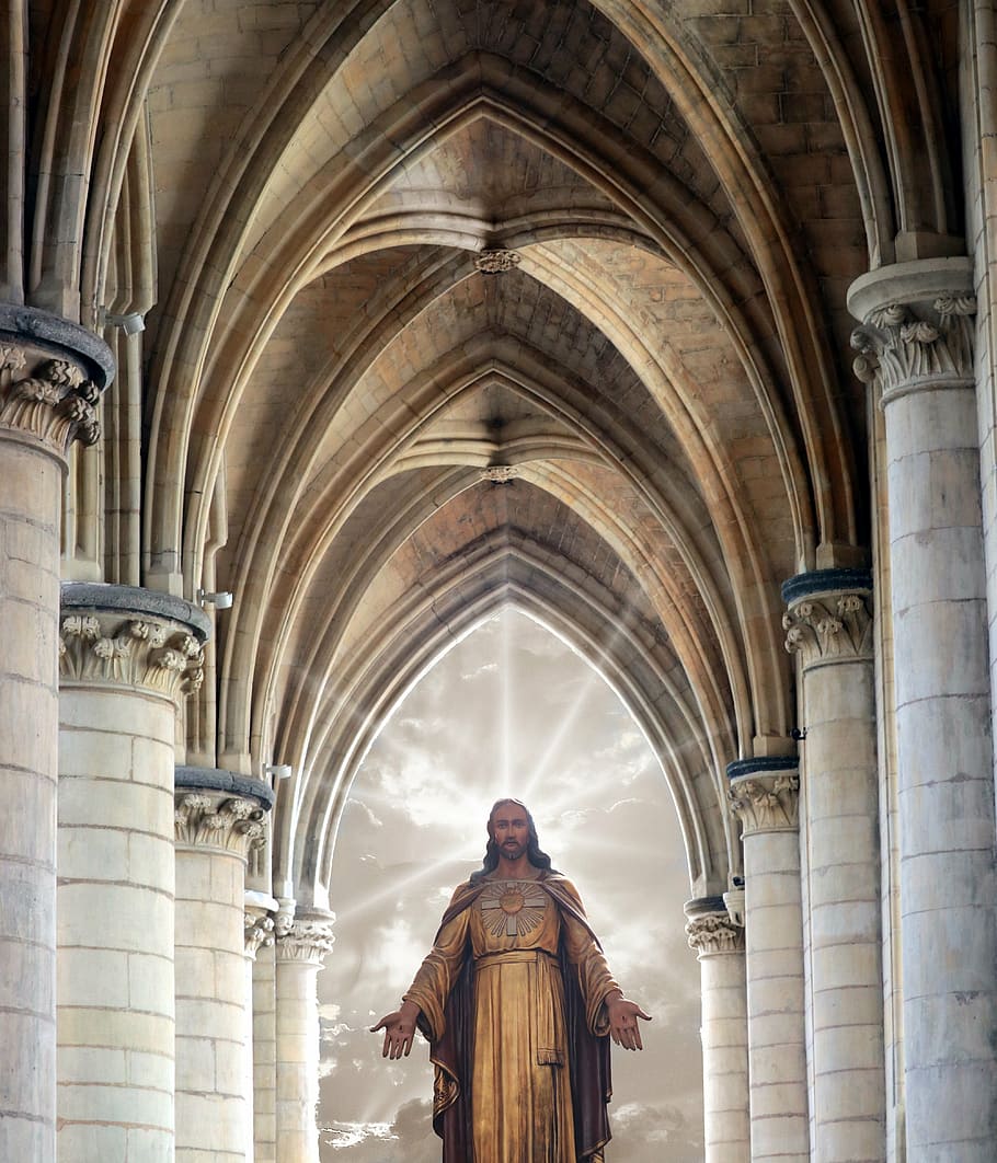 910x1062 jesus christ resurrection, inside, cathedral, jesus, church, christianity, faith, religion