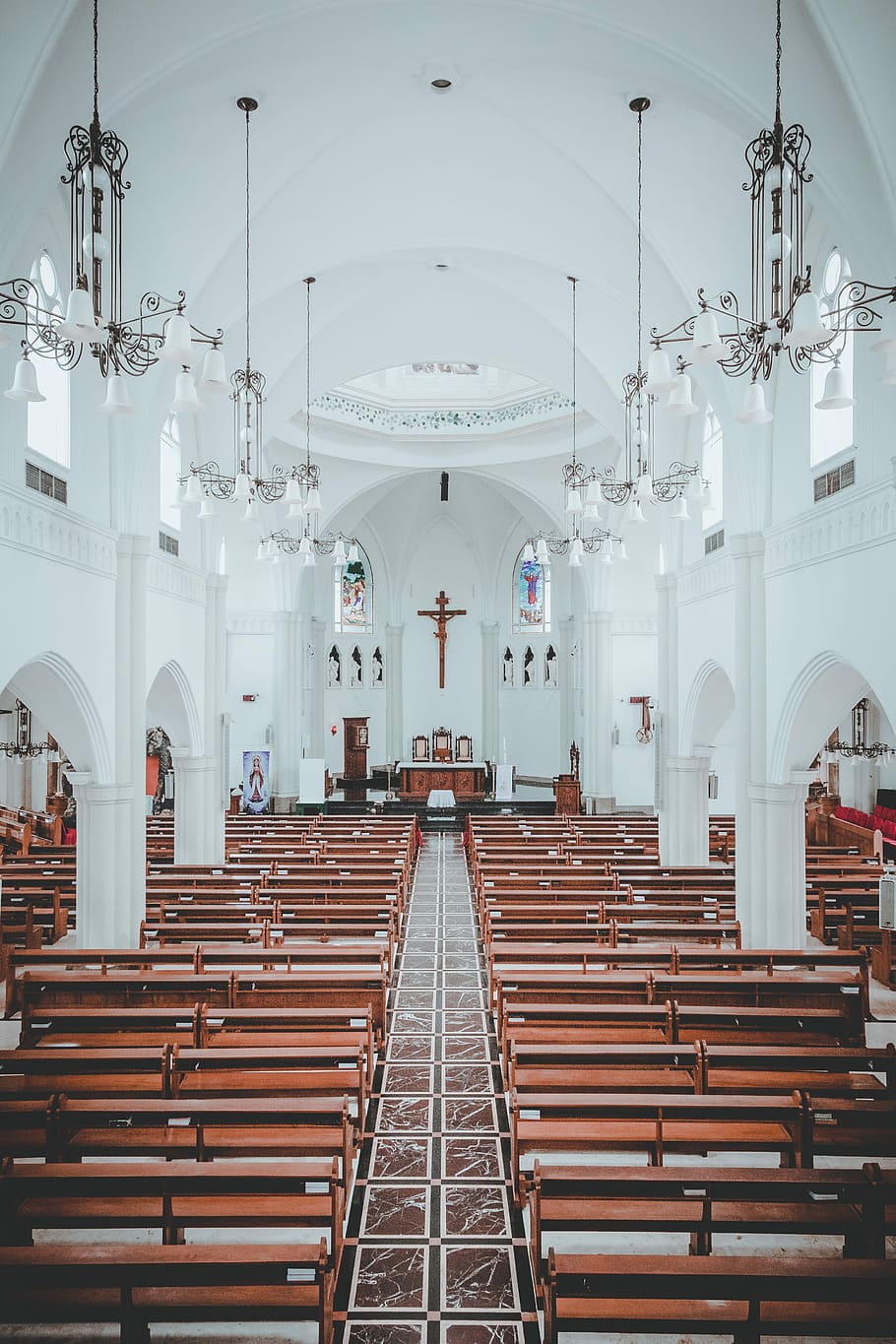 910x1365 architectural, photography, cathedral, white concrete church, indoor, building, architecture, church