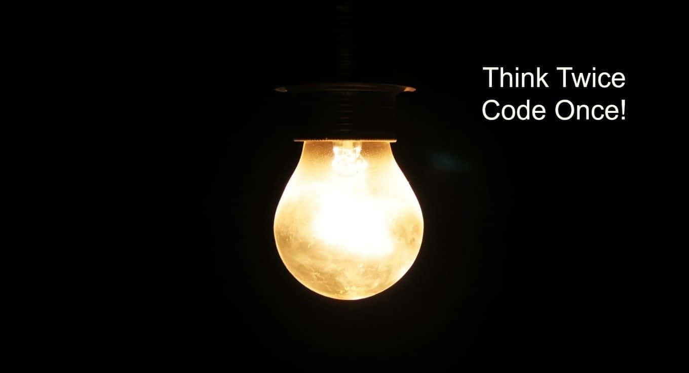 1360x737 Download Programming HD Lightbulb Think Twice Code Once Wallpaper
