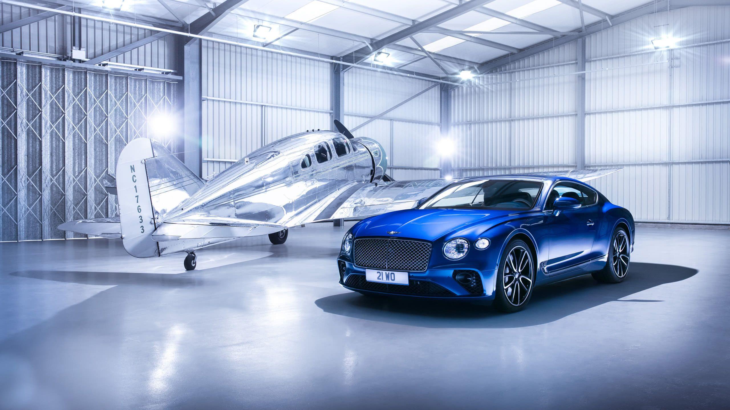 2560x1440 Bentley Continental GT And Plane WQHD 1440P Wallpaper