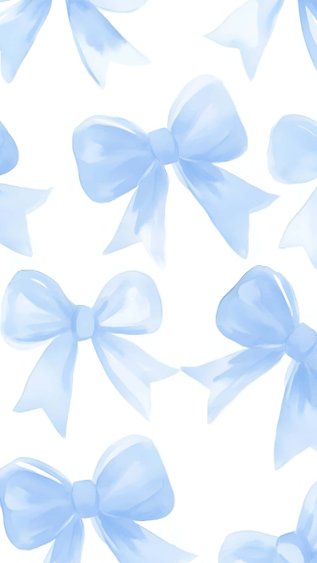 1080x1920 Download Soft Blue Cute Bows Wallpaper