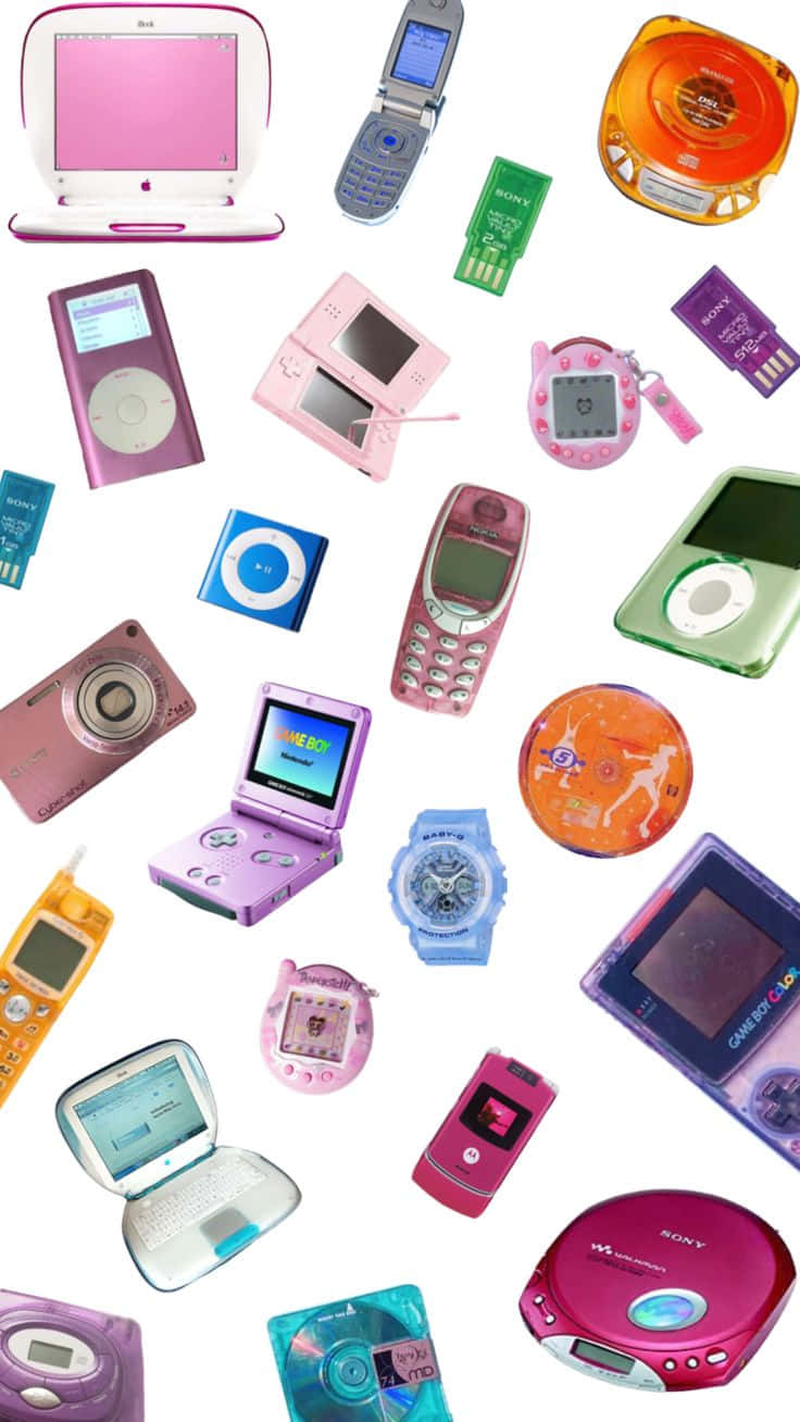 736x1308 Download Y2 K Era Tech Gadgets Aesthetic Wallpaper