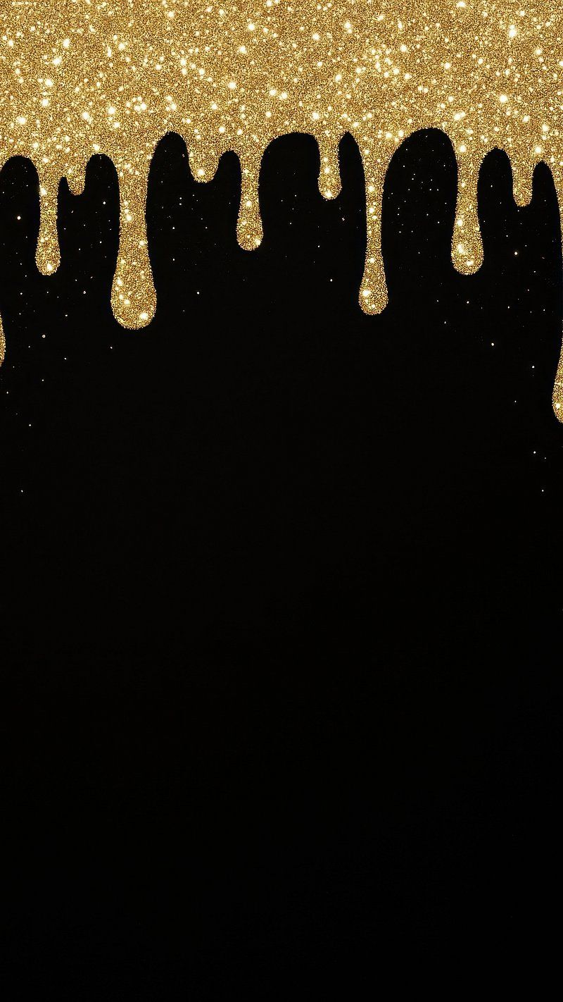 800x1422 Gold Glitter Drip Image Wallpaper