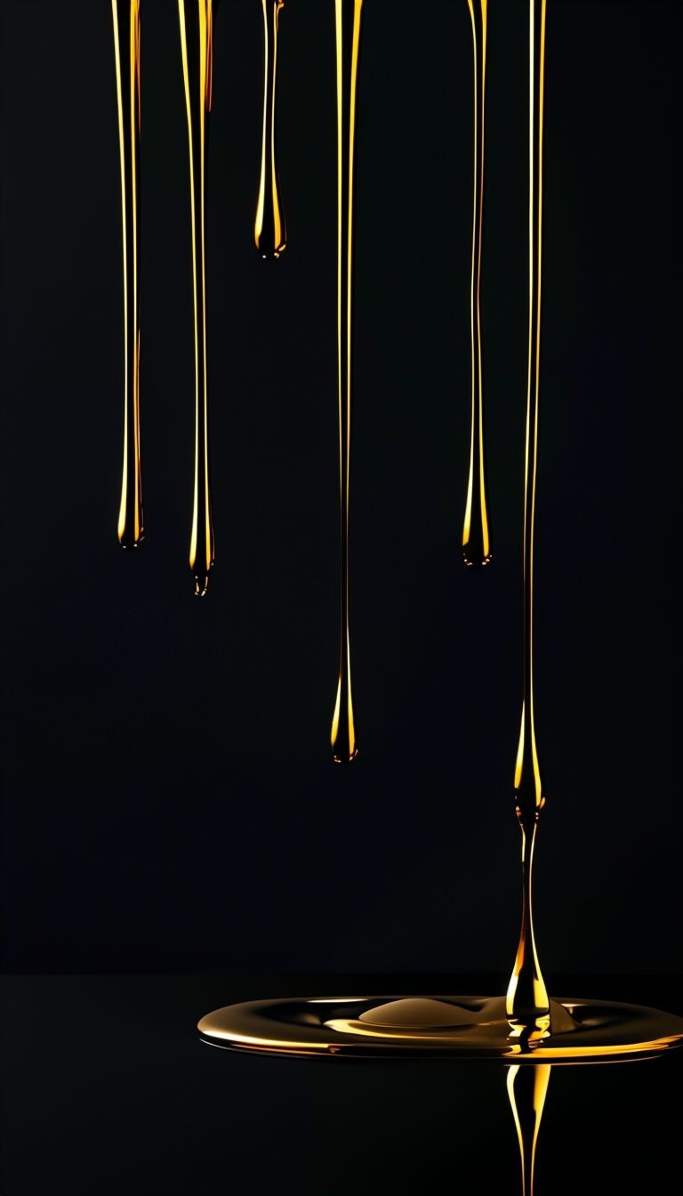 768x1344 Minimalist Black and Gold Dripping Liquid Wallpaper for Luxury Feel Mobile Wallpaper