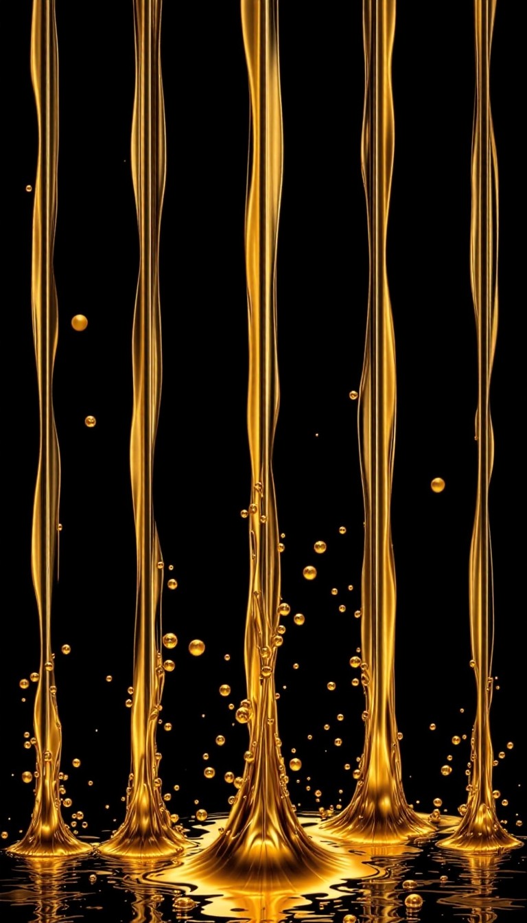 768x1344 Free Flowing Liquid Gold Image, Liquid, Flowing