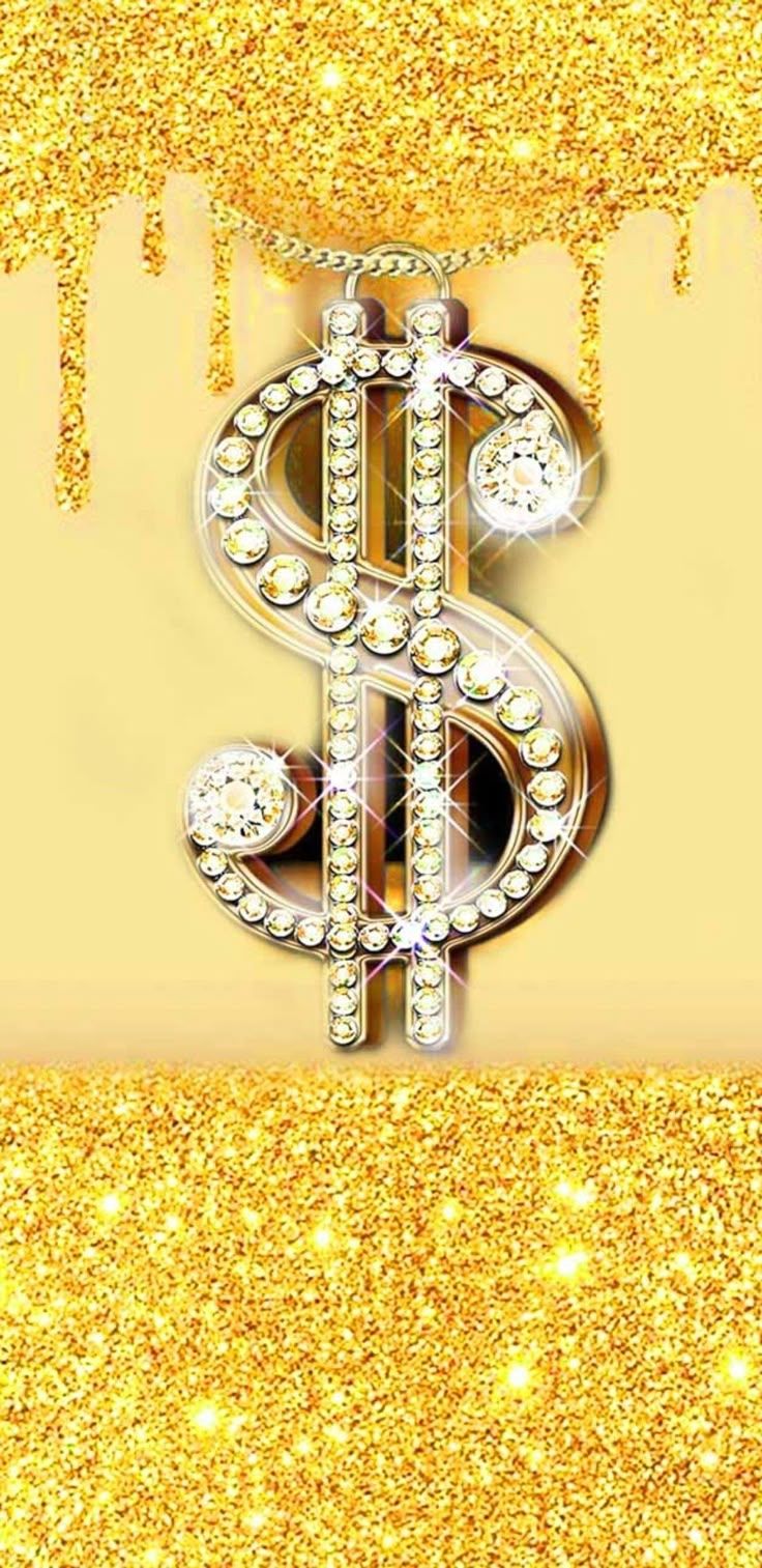 736x1513 Golden Dollar Sign Glitter Wallpaper
