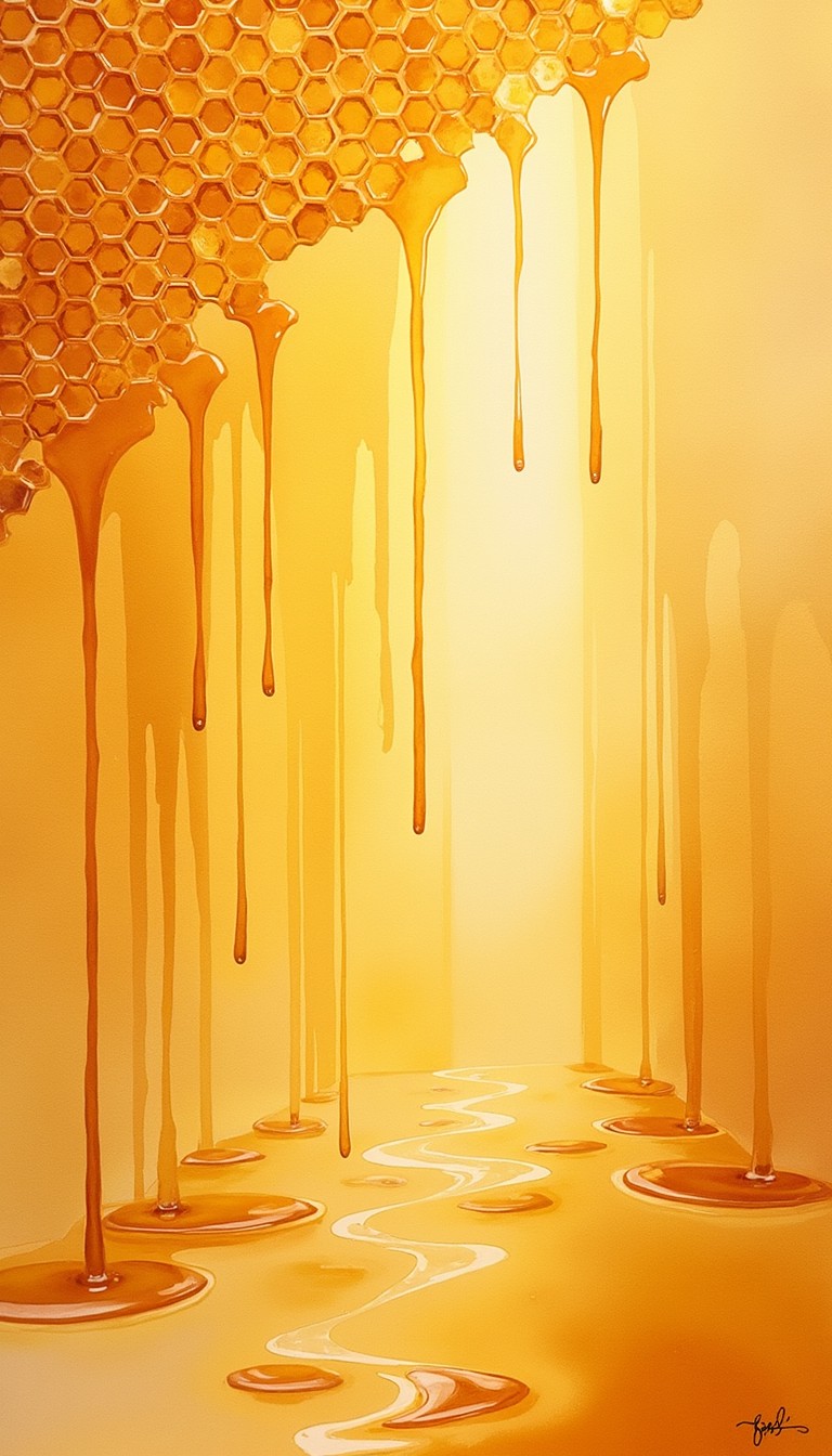 768x1344 Free Golden Honey Drips Image, Honeycomb, Golden