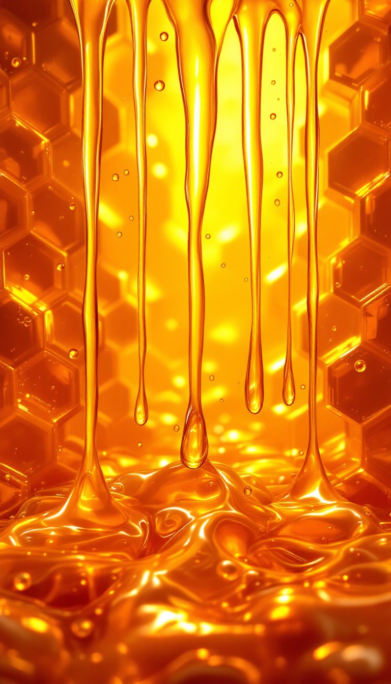 768x1344 Free Golden Honey Drips Image, Honeycomb, Golden