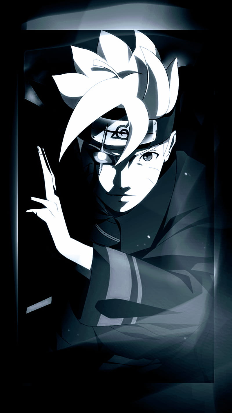 800x1422 Boruto, black and white, blacknwhite, cool, dark, naruto, naruto next generations, HD phone wallpaper