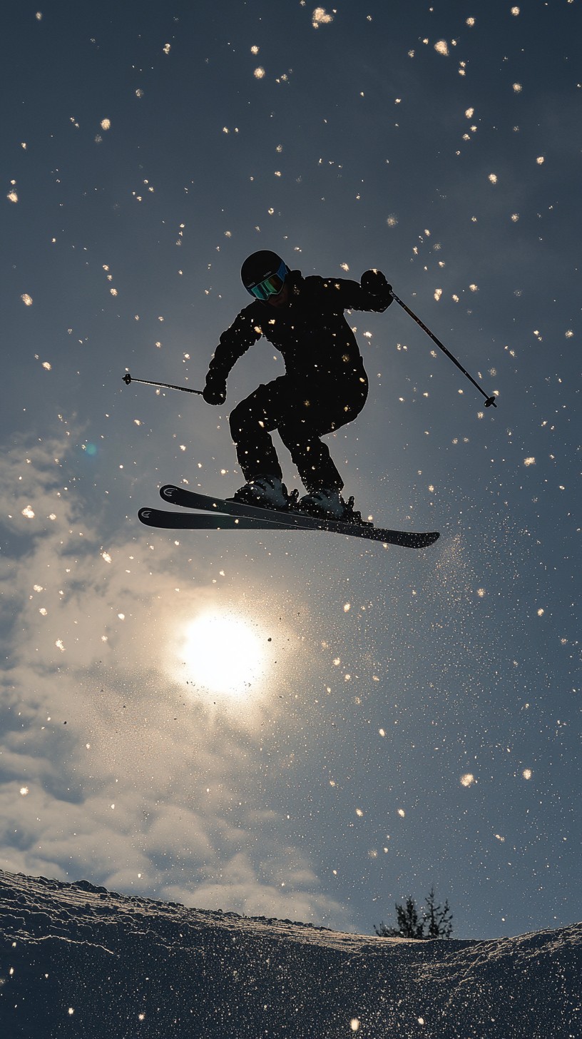 816x1456 Free Sunset Ski Jump Image, Skiing, Silhouette