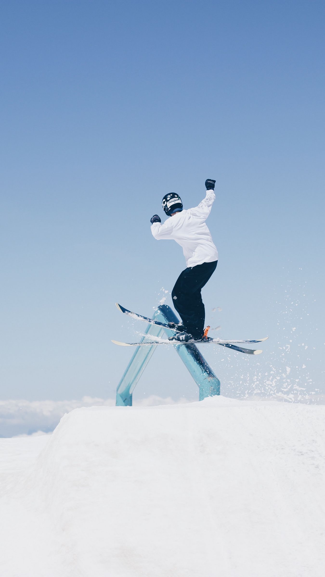 1350x2400 Download wallpaper 1350x2400 skier, jump, trick, ski, snow, sport iphone 8+/7+/6s+/for parallax HD background