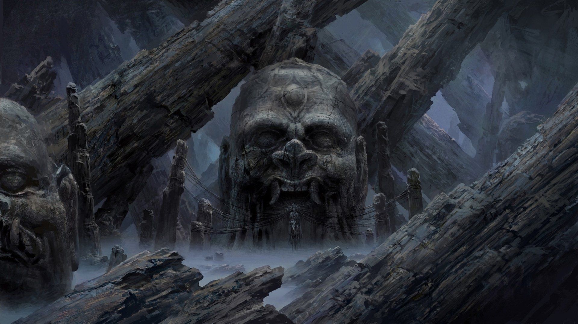 1920x1077 Dark Fantasy Temple HD Wallpaper