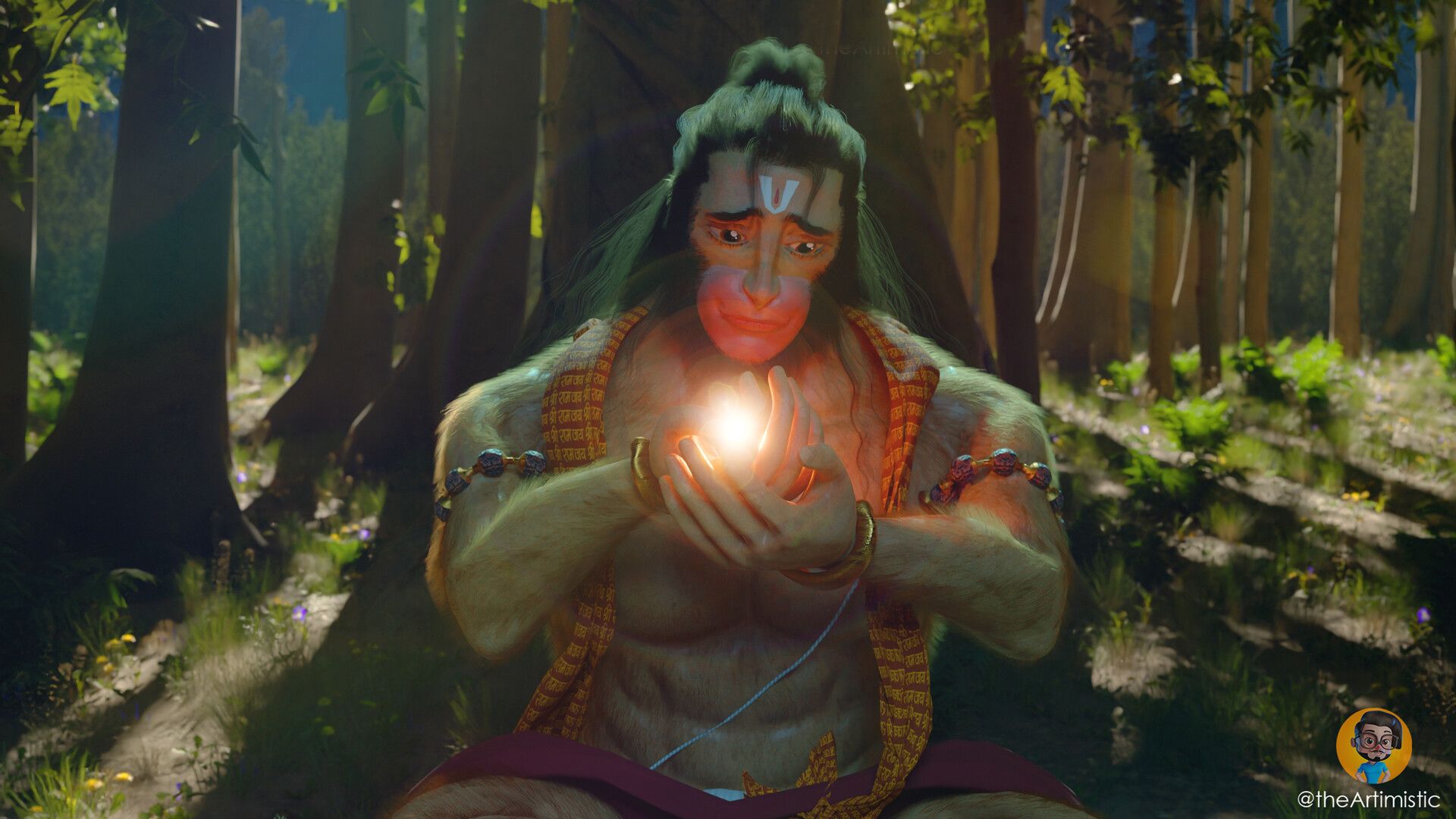 1920x1080 Hindu god hanuman 4K wallpaper and 3D Animation