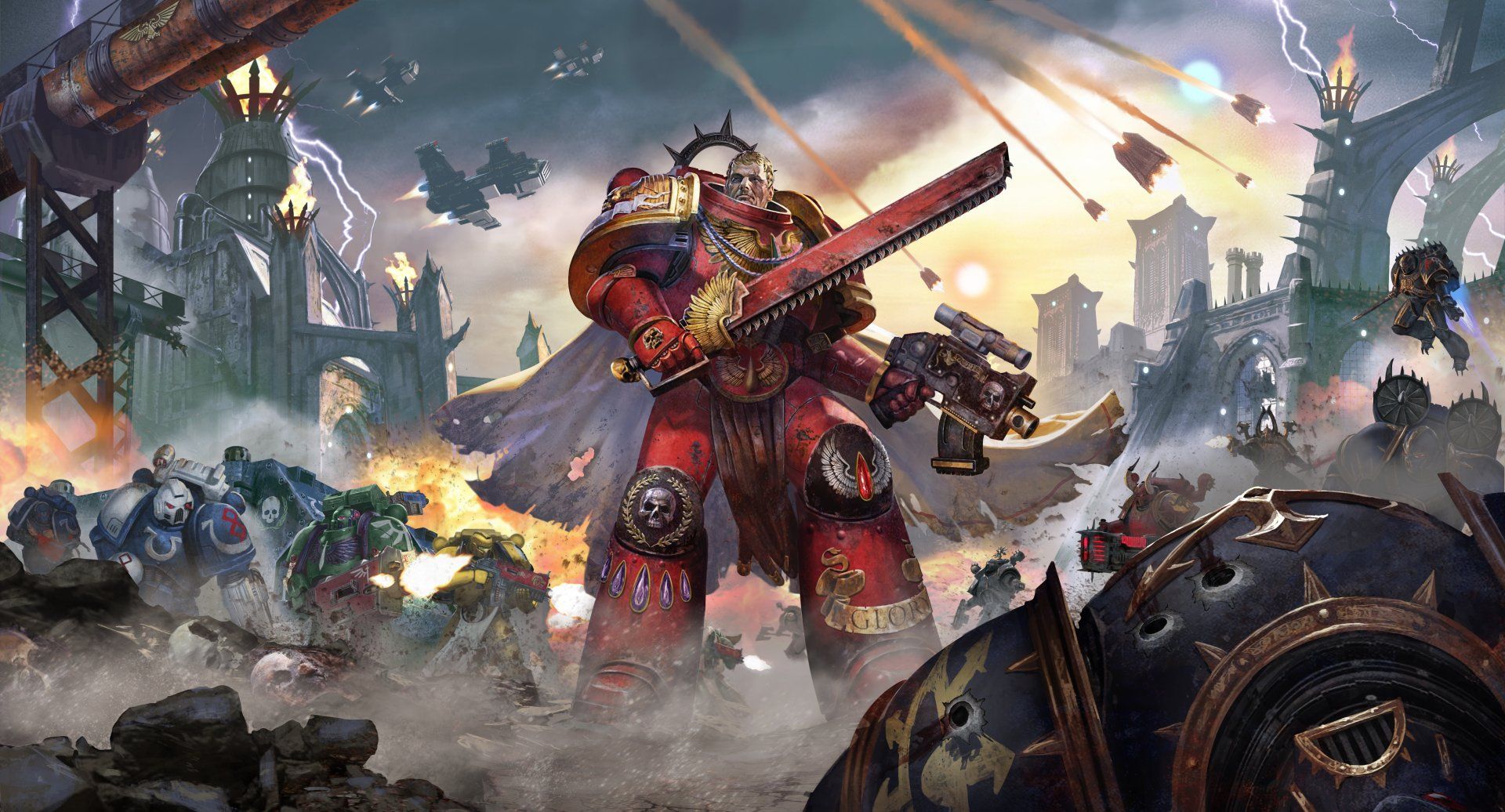 1920x1036 Warhammer 40K Space Marine Warrior: 4K Ultra HD Battle Armor Wallpaper by Diego Gisbert Llorens