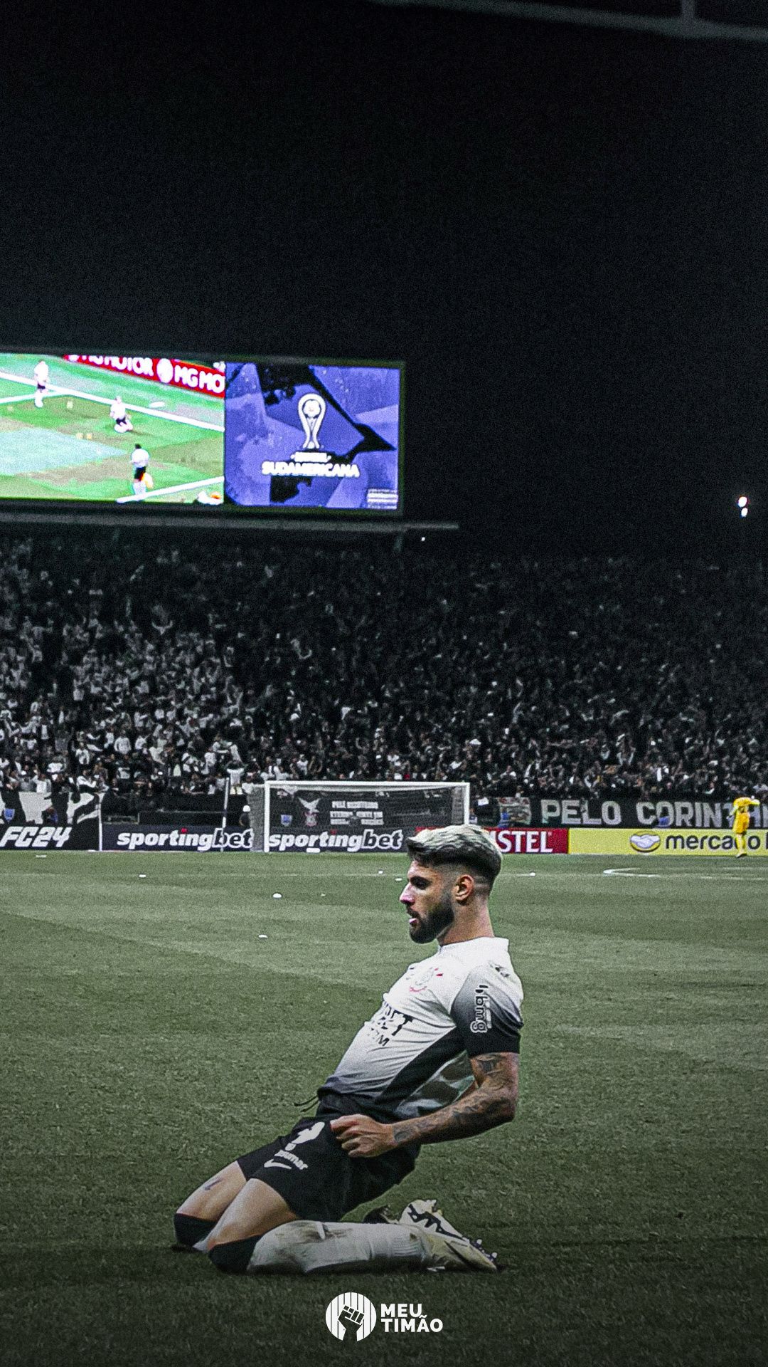 1080x1920 Fundo de tela do Corinthians: Yuri Alberto desliza no gramado da Neo Química Arena