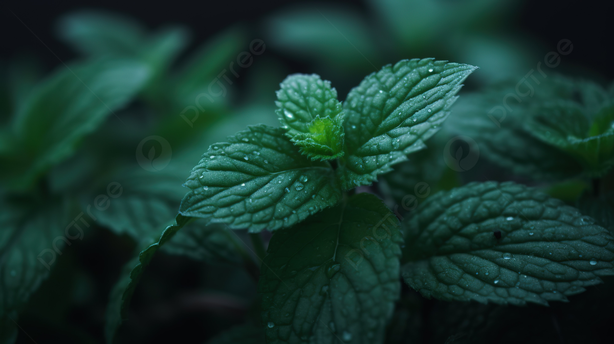 1200x673 Mint Leaf Flora On Dark Background Photo And Picture For Free Download