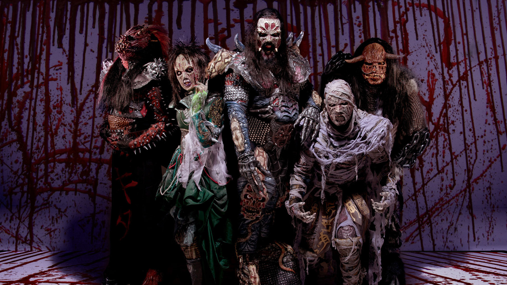 1920x1080 Wallpaper heavy metal, costumes of demons, Lordi for mobile and desktop, section разное, resolution 1920x1080