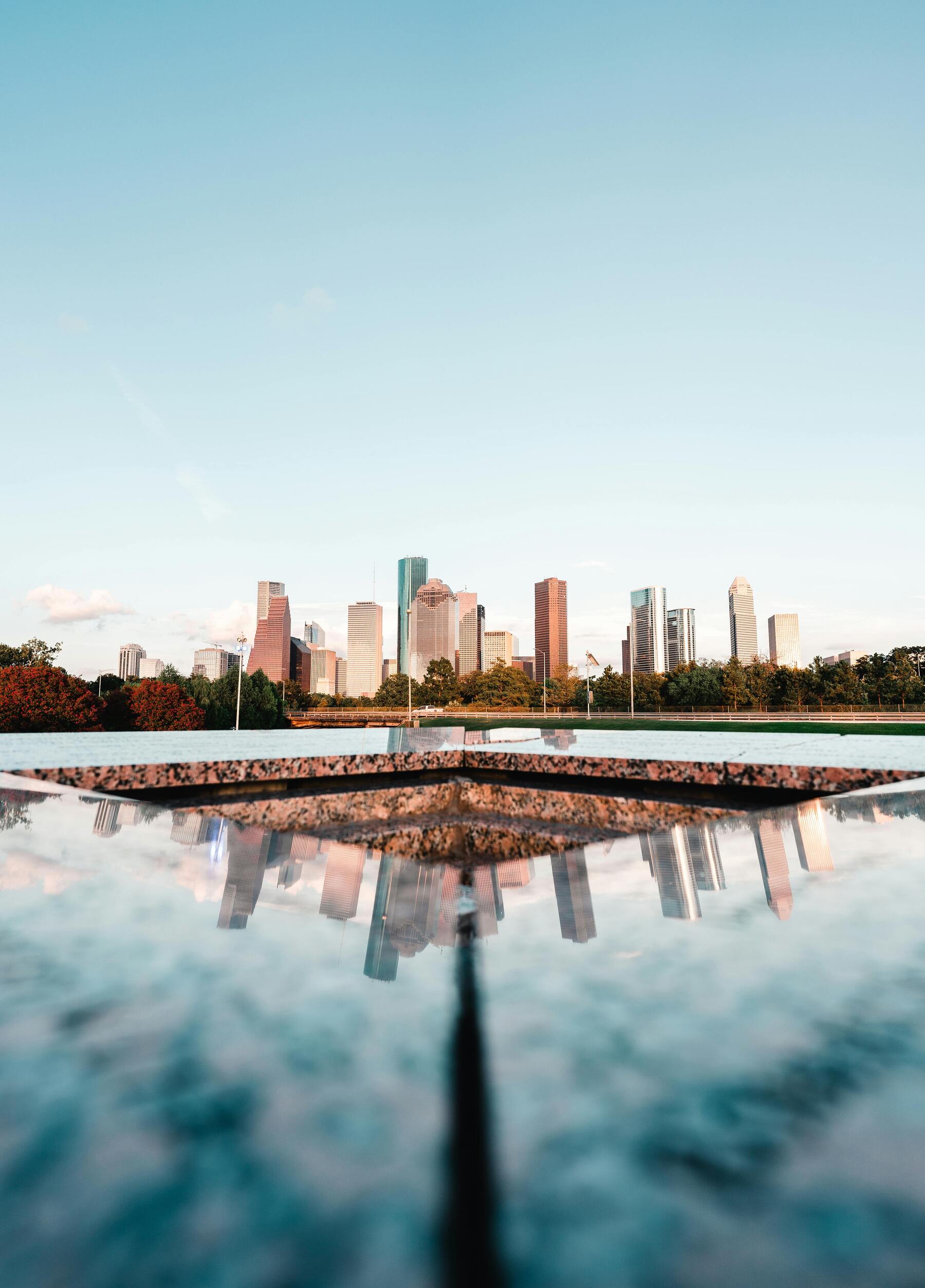 1800x2506 Houston Texas United States USA City Skyline Unique Perspective