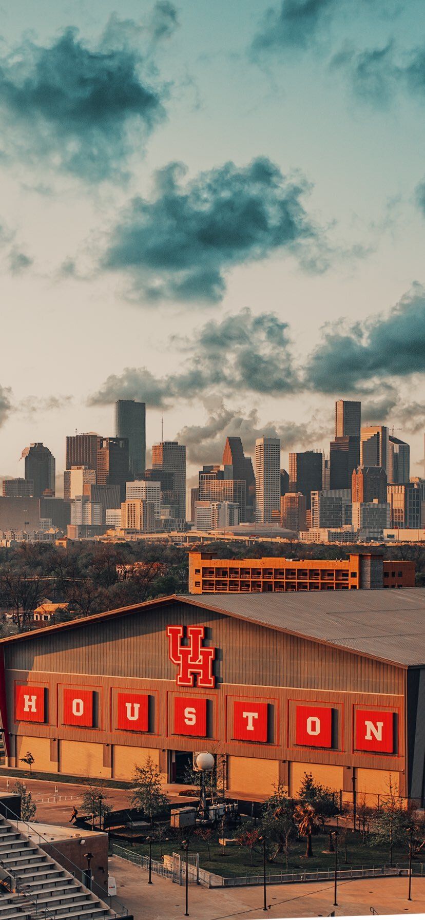 828x1792 Houston Texas United States USA City Skyline Architecture Clouds