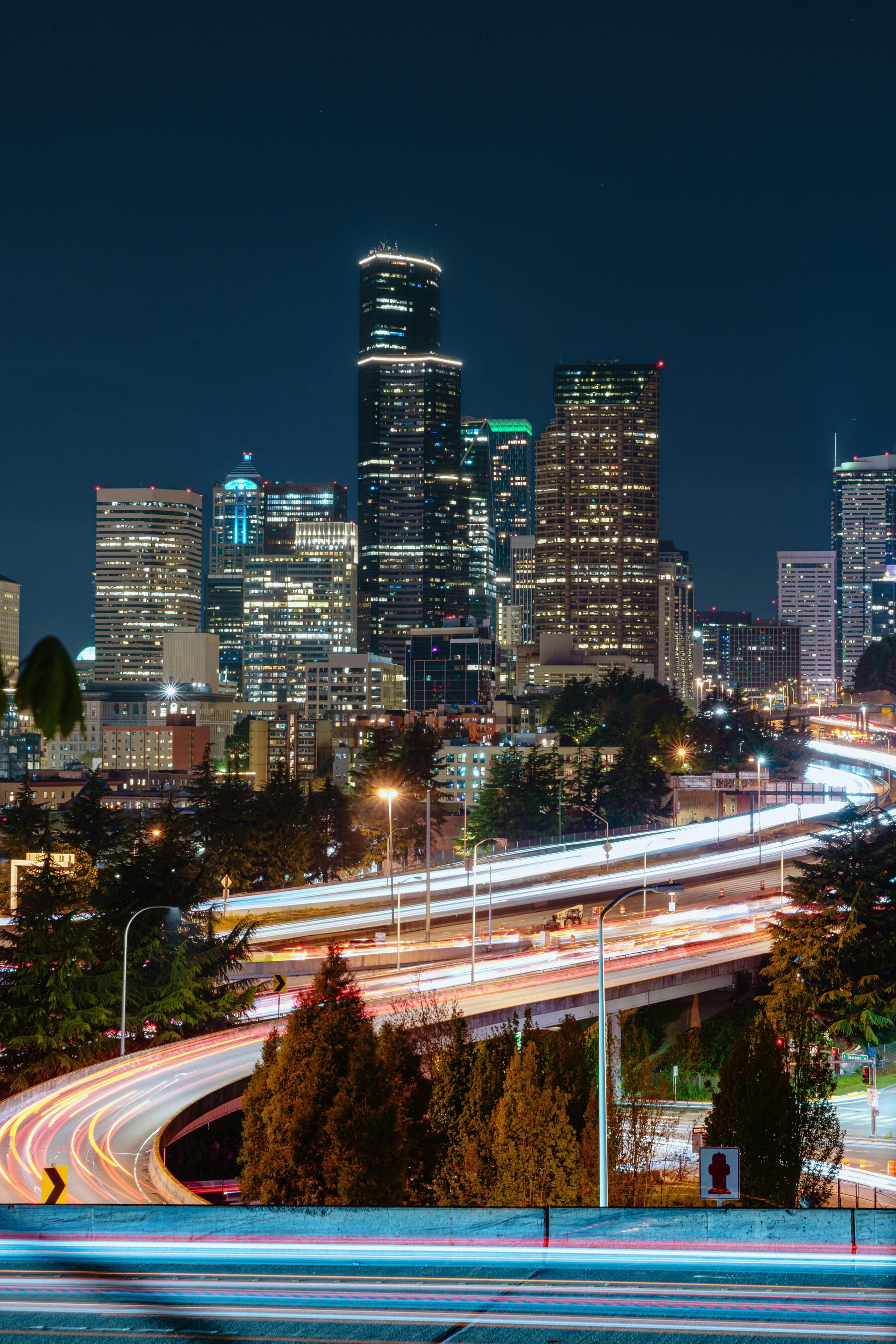 1800x2700 Long Exposure Houston Texas Downtown City Skyline Freeway Highway UltraHD Ultra HD 4K 8K 10K 12k 20k High Resolution HDR Highres Desktop Wallpaper For IPhone And Android