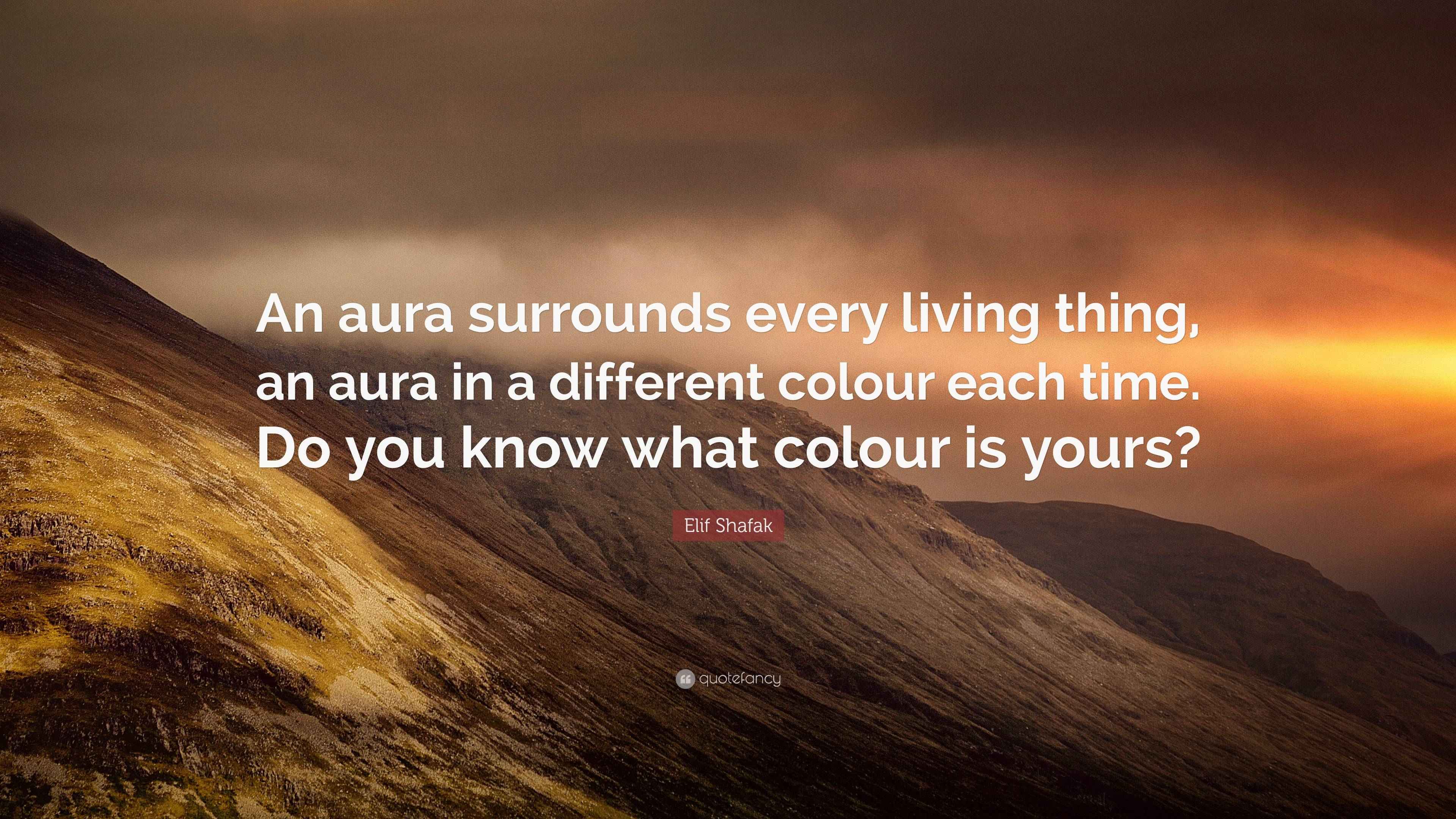 3840x2160 Elif Shafak Quote: “An aura surrounds every living thing, an aura in a different colour each