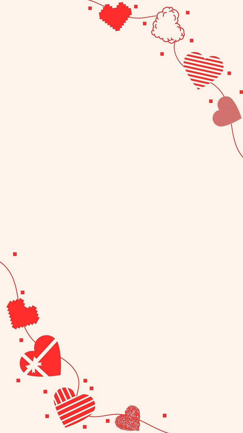 800x1422 Cute heart border frame, love