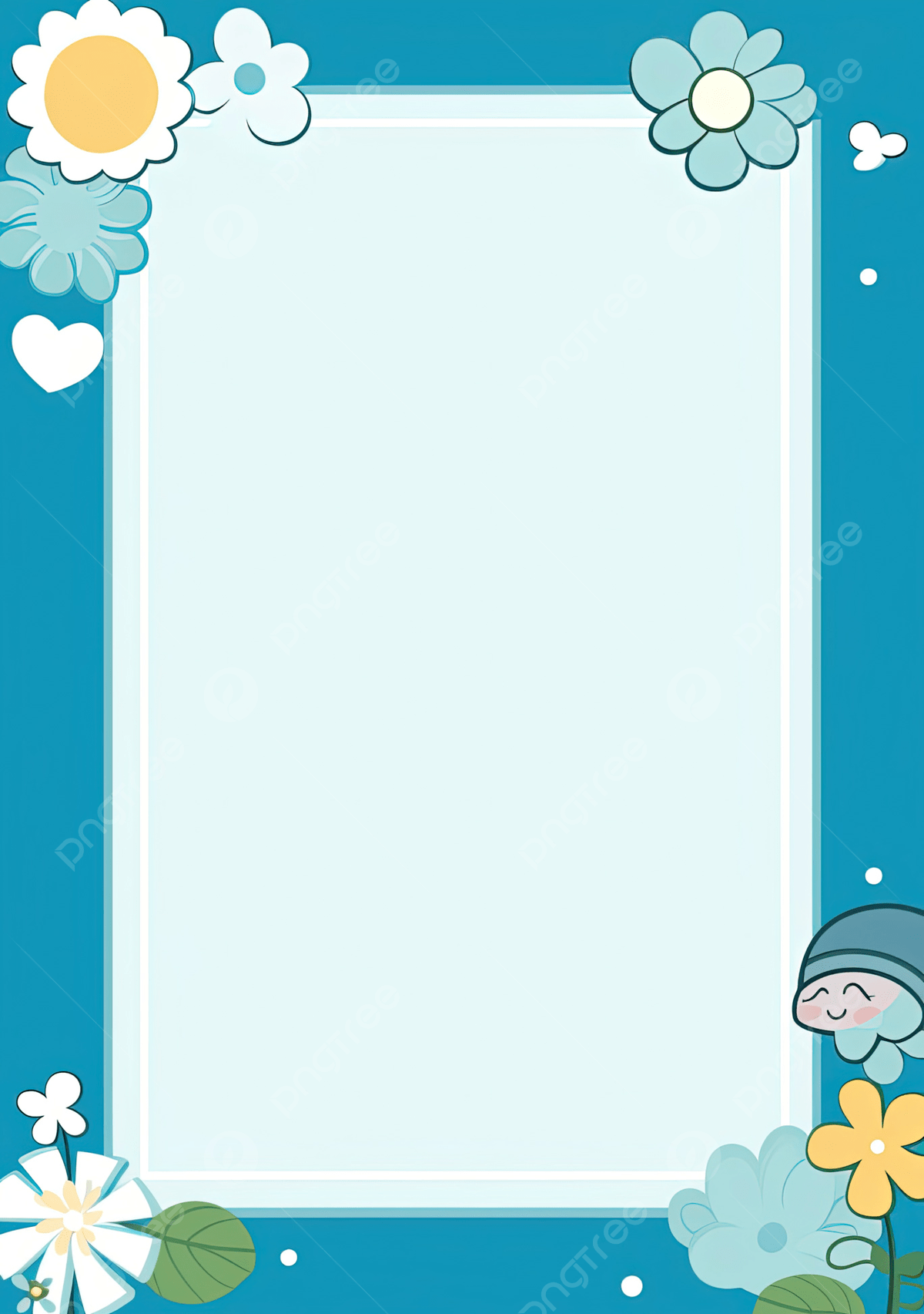 1200x1705 Blue Sticker Cute Page Border Background Wallpaper Image For Free Download