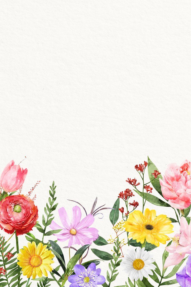 800x1200 Floral border, beige background