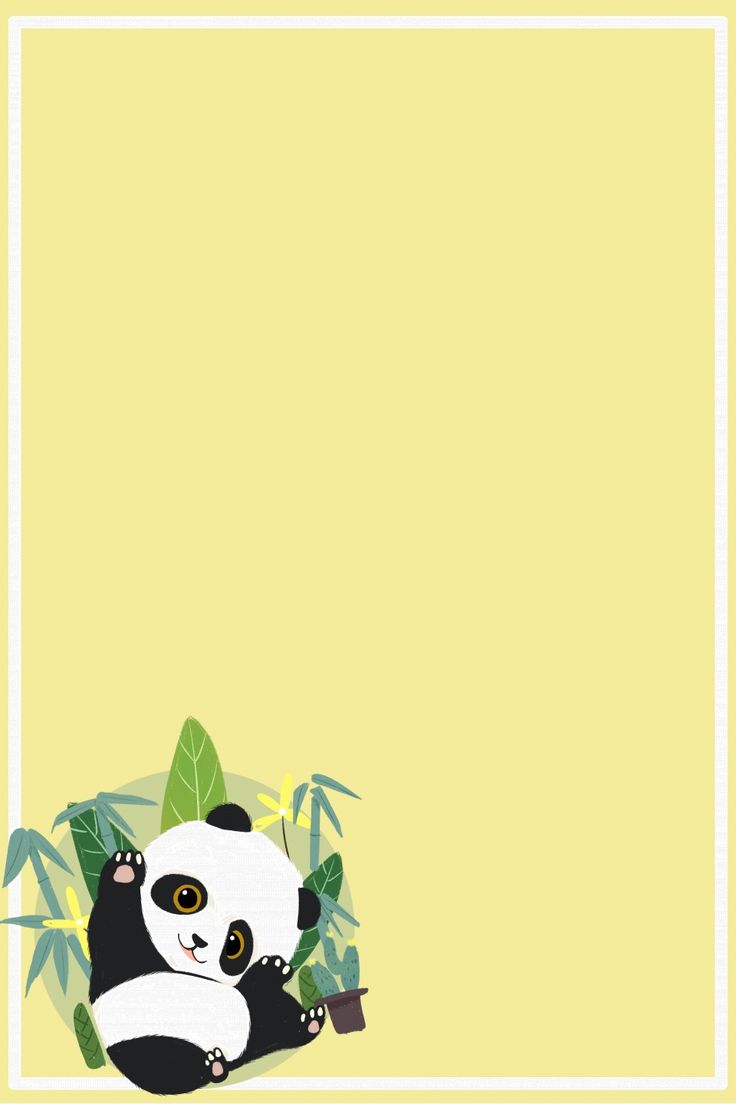 736x1104 Cute Children S Solid Color Panda Background Border Wallpaper Image For Free Download