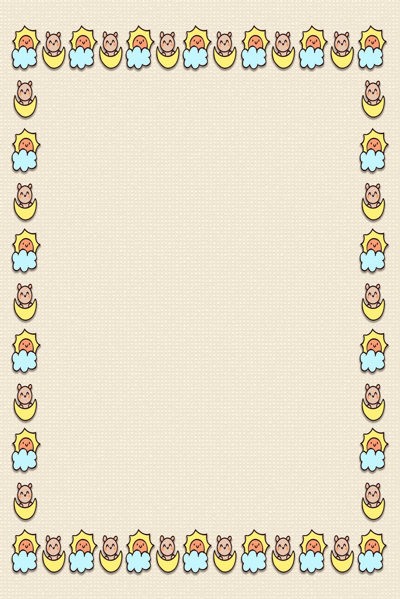 800x1199 Cute Yellow Bear Border Background Background. PSD Free Download
