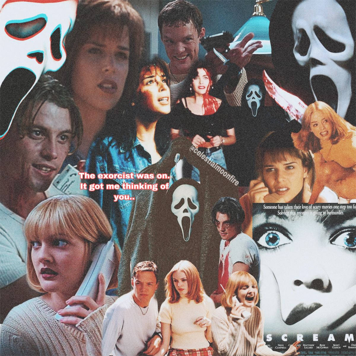 1200x1200 Download Horror Movie Collage Scream Wallpaper