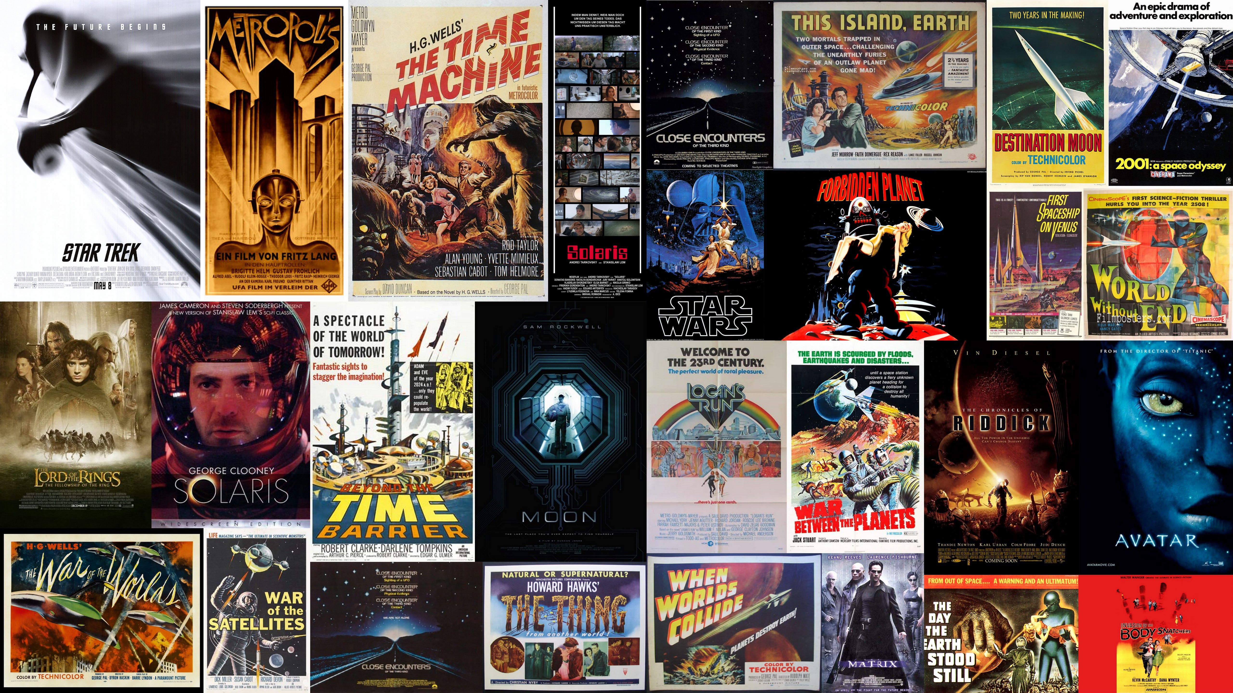 5120x2880 Favorite Sci Fi Movie Posters. Kosmosaic Books.L. Breedon