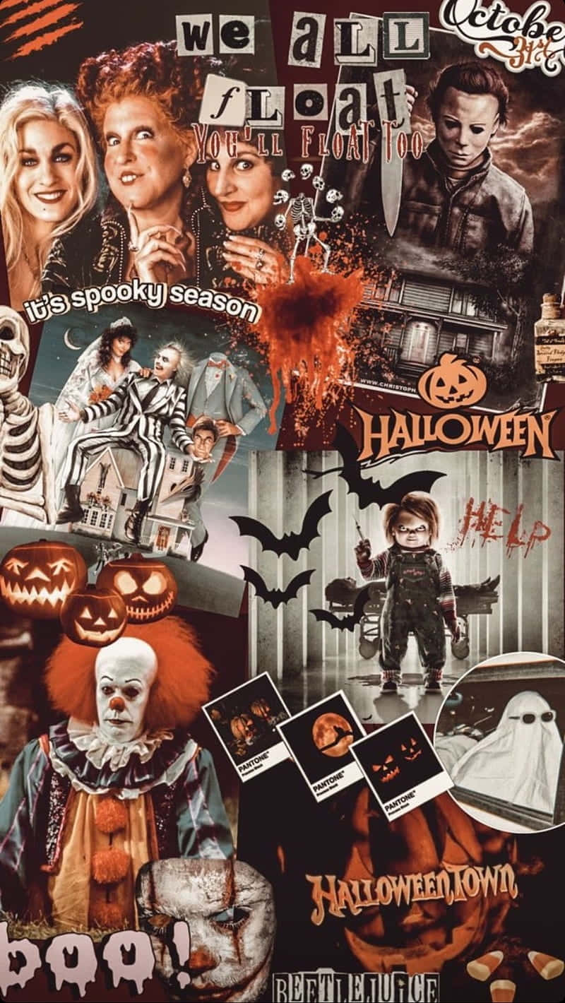 800x1420 Download Horror_ Movie_ Collage_ Halloween_ Aesthetic Wallpaper