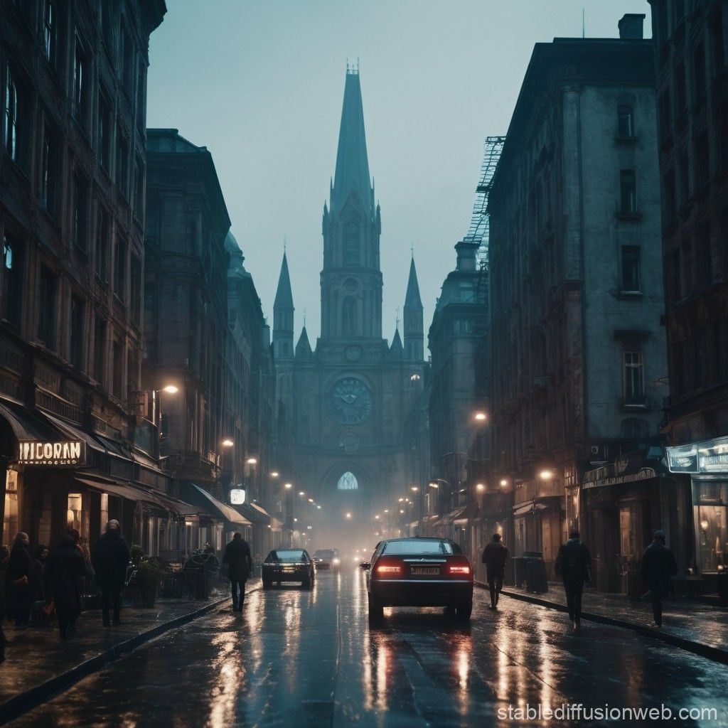 1024x1024 Decopunk Cityscape with Gothic Vibe. Stable Diffusion Online