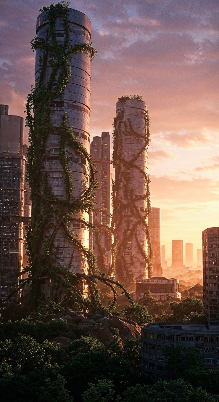 740x1357 Decopunk Urban Ruins Photo Free High Quality Picture