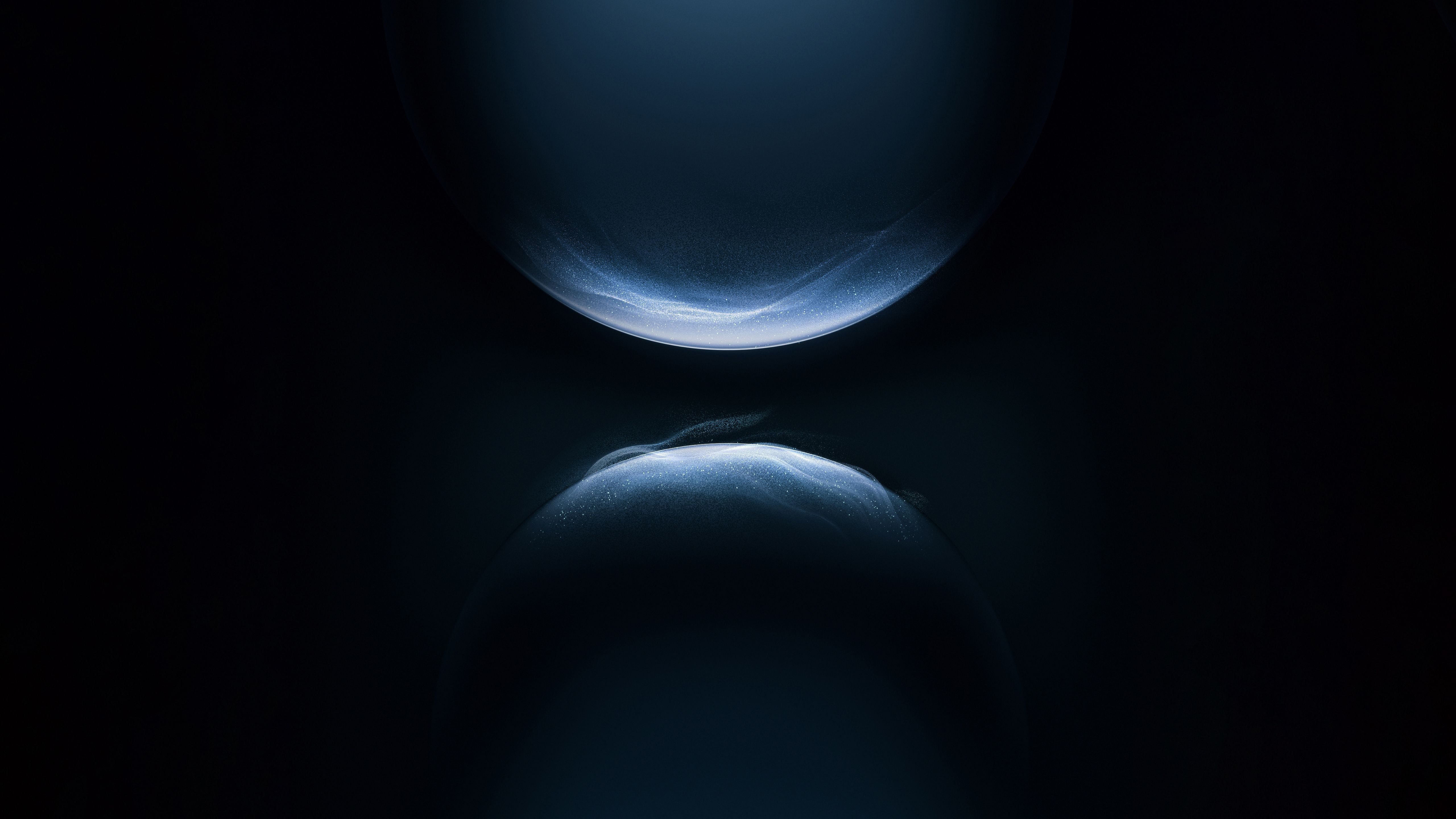 5120x2880 Huawei Wallpaper 4K, Dark blue, Glowing particles