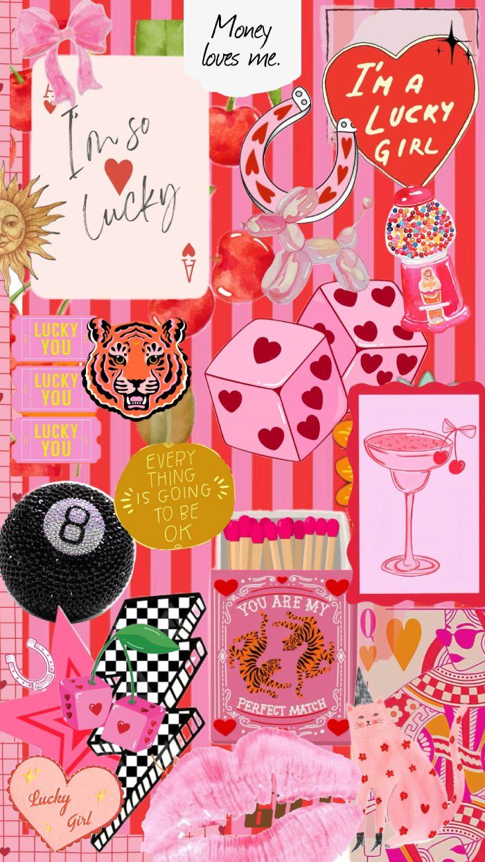 700x1244 Y2K Pink Valentine Vibe Collage Wallpaper for iPhone & iPad