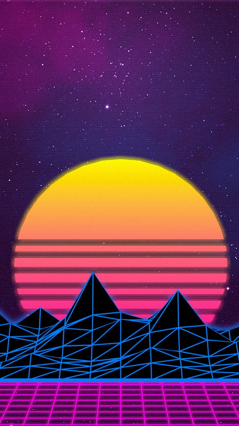 800x1422 Retro Mountain, chill, retrowave, HD phone wallpaper