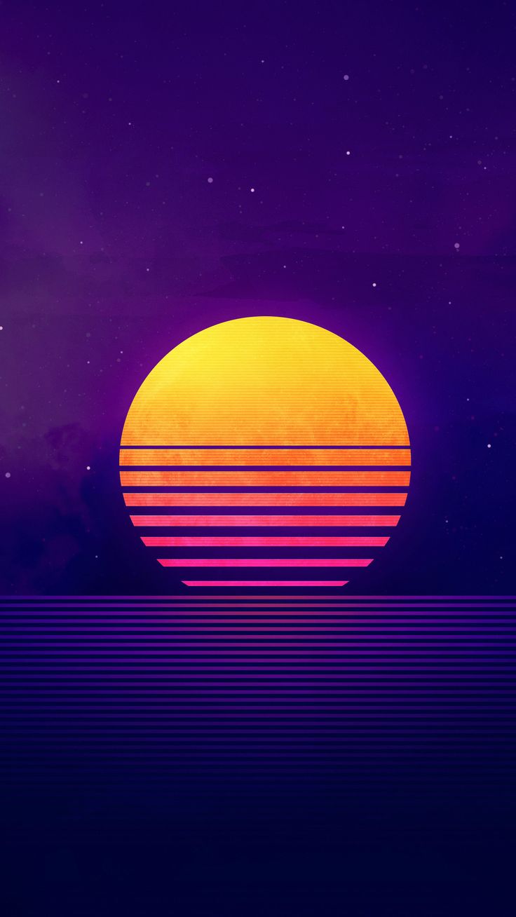 736x1308 Retrowave Sunset, HD Artist Wallpaper Photo and Picture