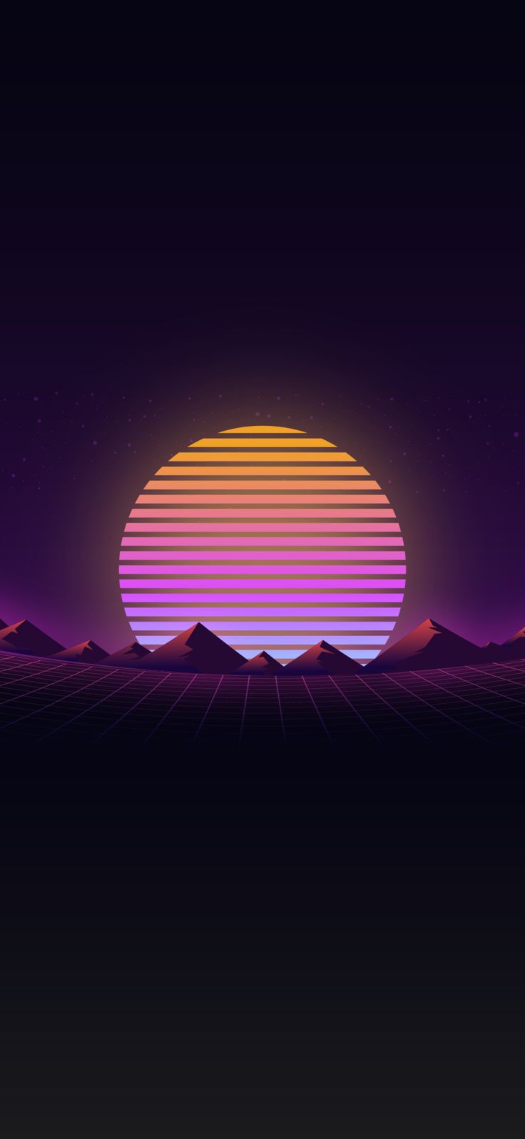 736x1594 Take a Trip Back in Time with Our Retro Wave Wallpaper for Phone in HD 4K