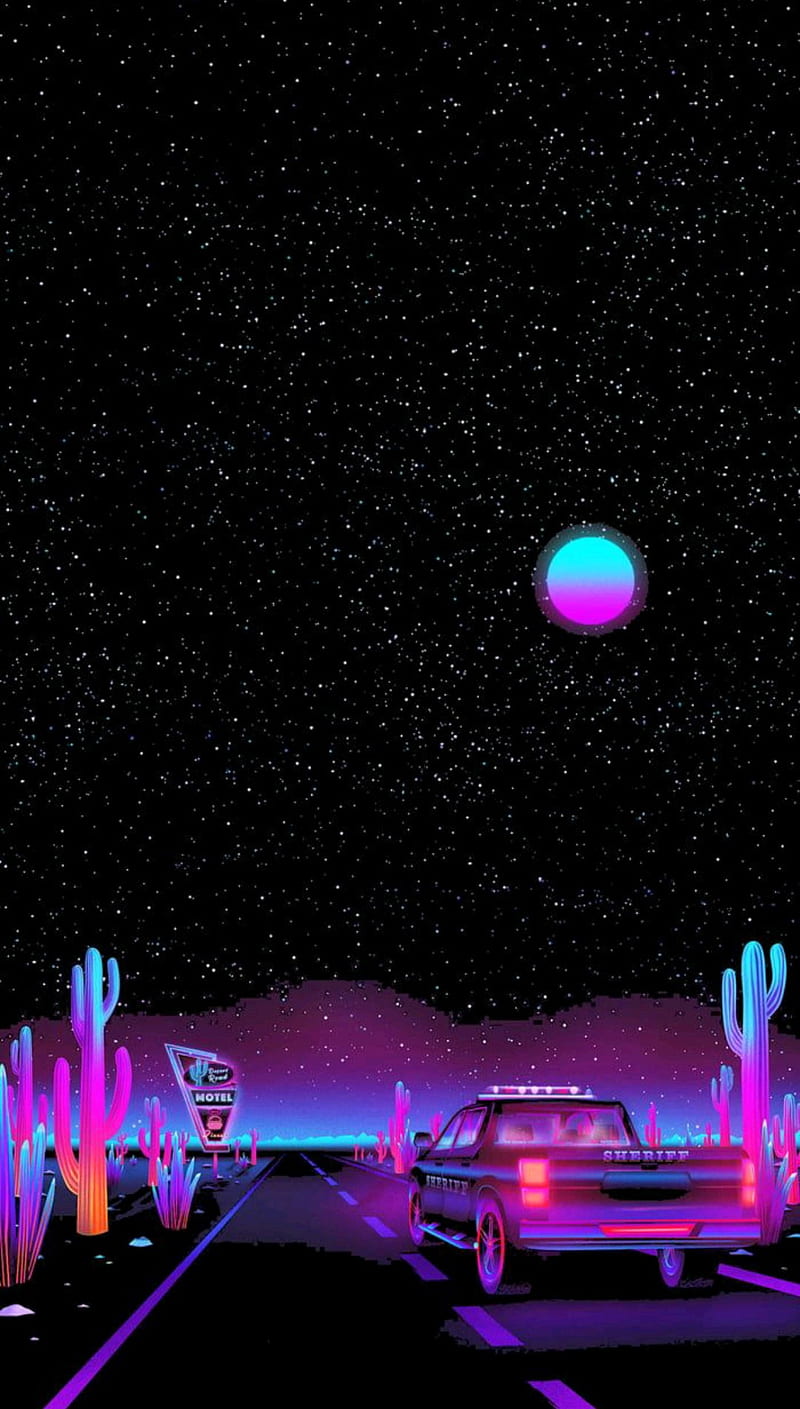 800x1409 Retrowave, aesthetic, hearts, drive, outrun, night, HD phone wallpaper