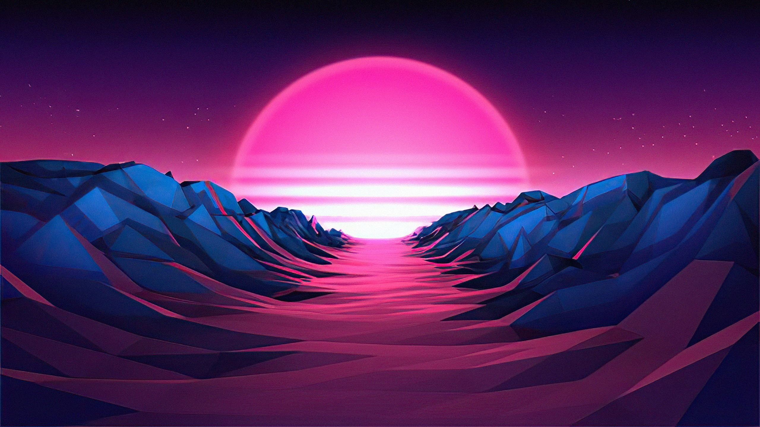2560x1440 Retro Wave Sunrise Path Wallpaper, HD Artist 4K Wallpaper, Image and Background