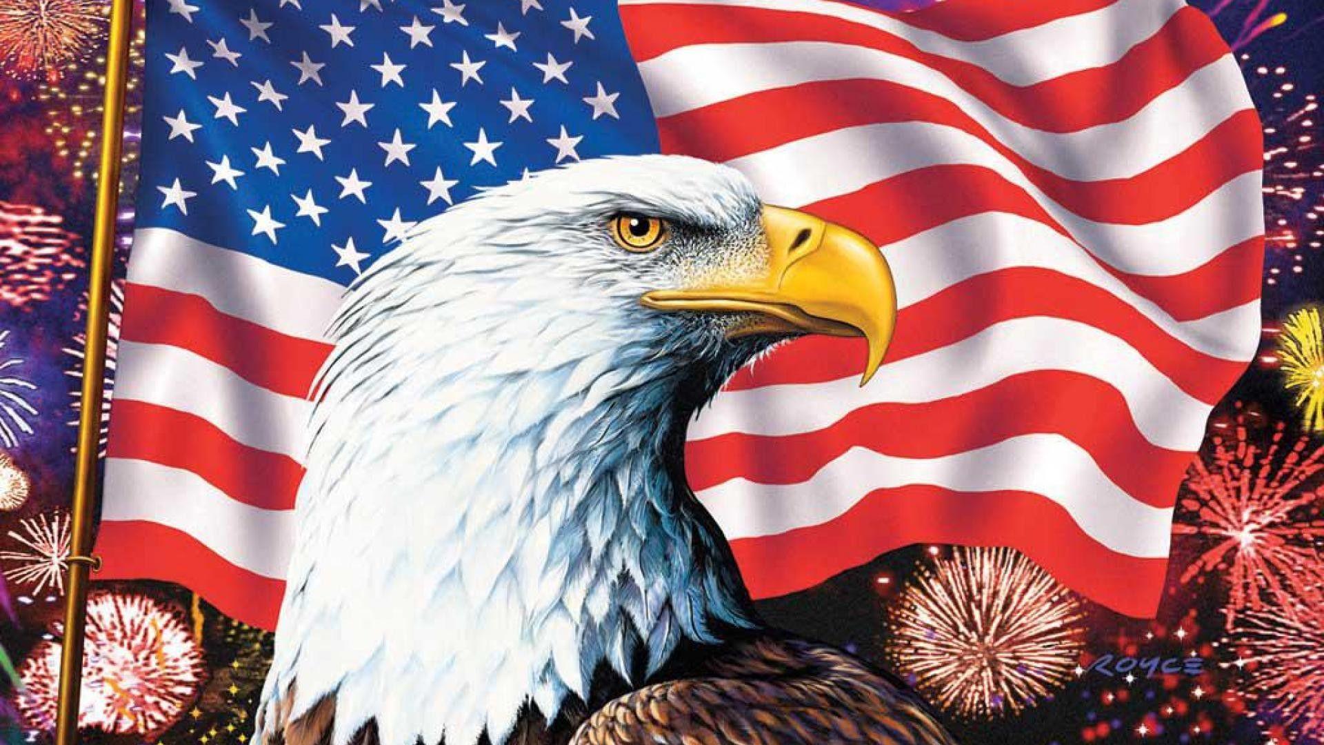 1920x1080 Patriotic Eagle Wallpaper