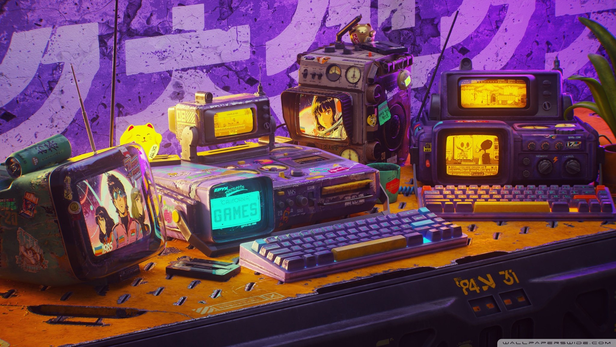 2048x1152 Retro Sci Fi Technology, Games 4K UHD Wallpaper for UltraHD Desktop and TV : Widescreen and UltraWide Display : Dual Monitor