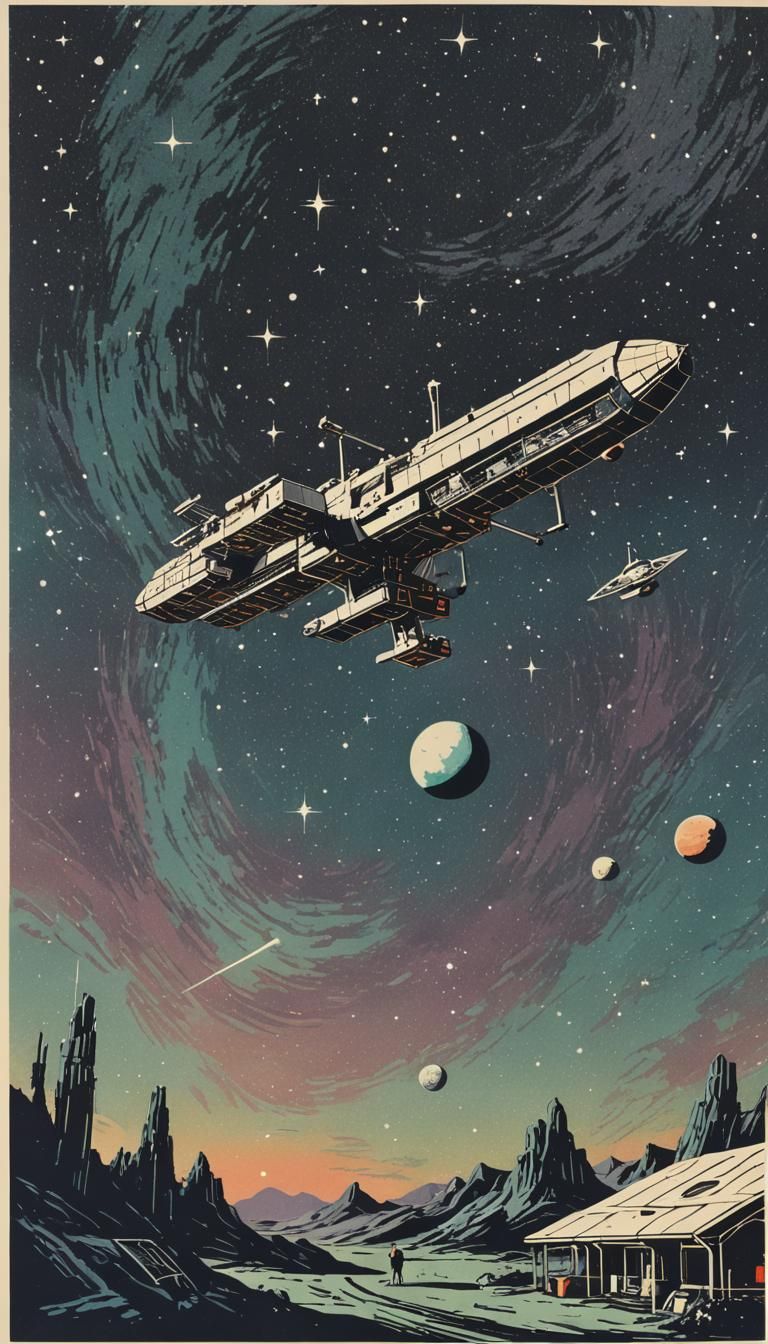 768x1344 Retro Scifi mobile wallpaper