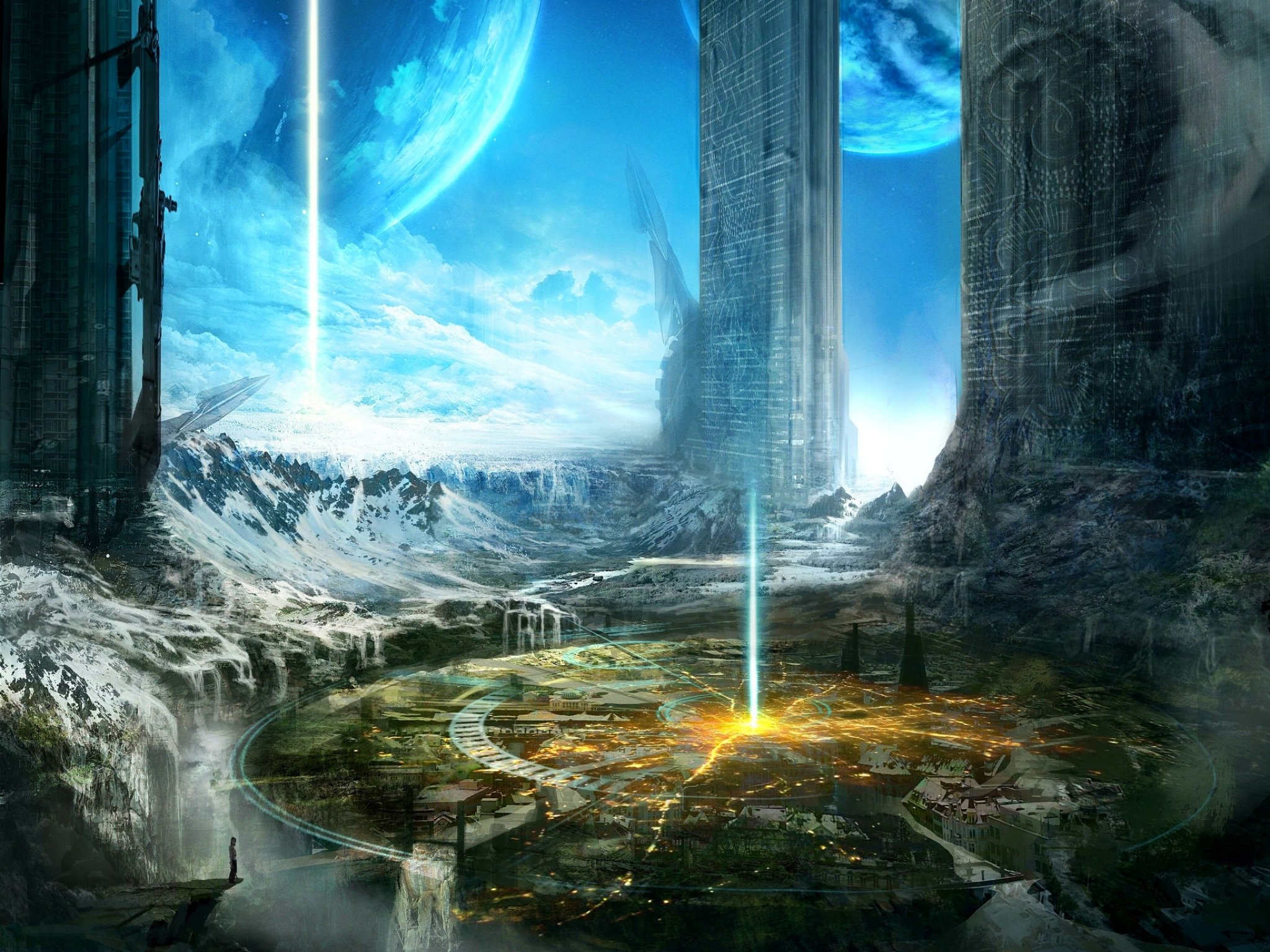 2048x1536 sci fi, Futuristic, City, Cities, Art, Artwork Wallpaper HD / Desktop and Mobile Background
